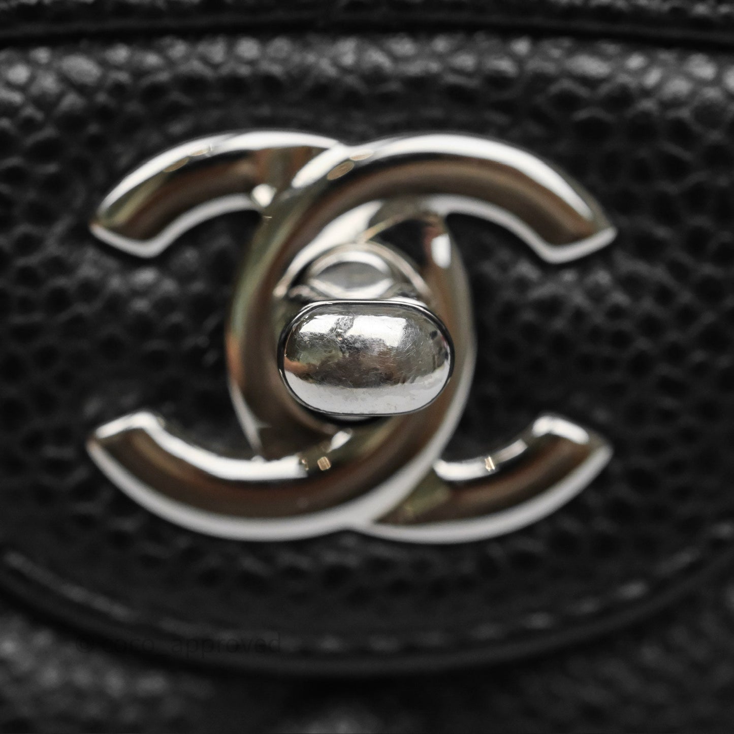 Chanel Classic M/L Medium Flap Quilted Black Caviar Silver Hardware