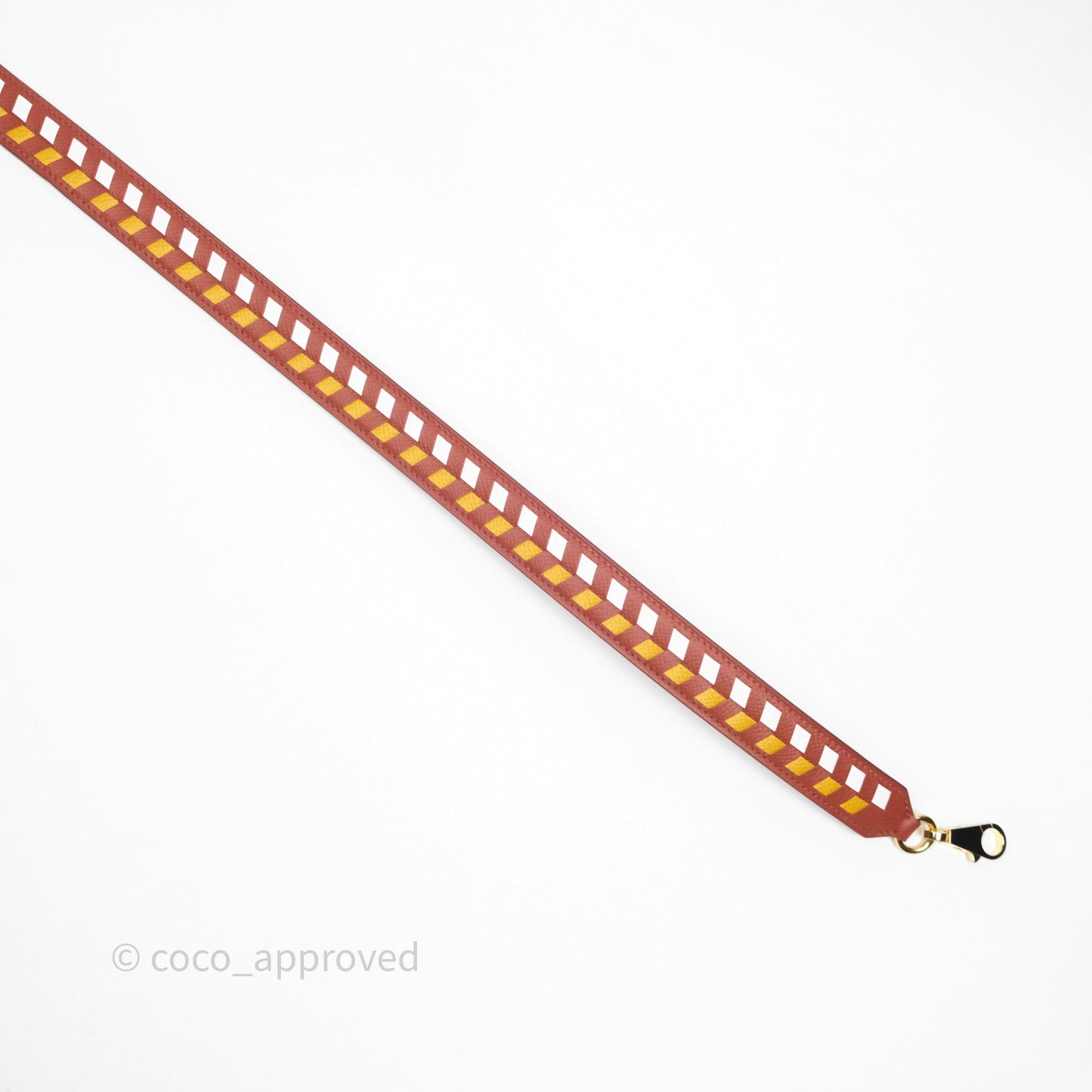 Hermès Tressage Cuir Chevron Strap 25mm Gold Hardware
