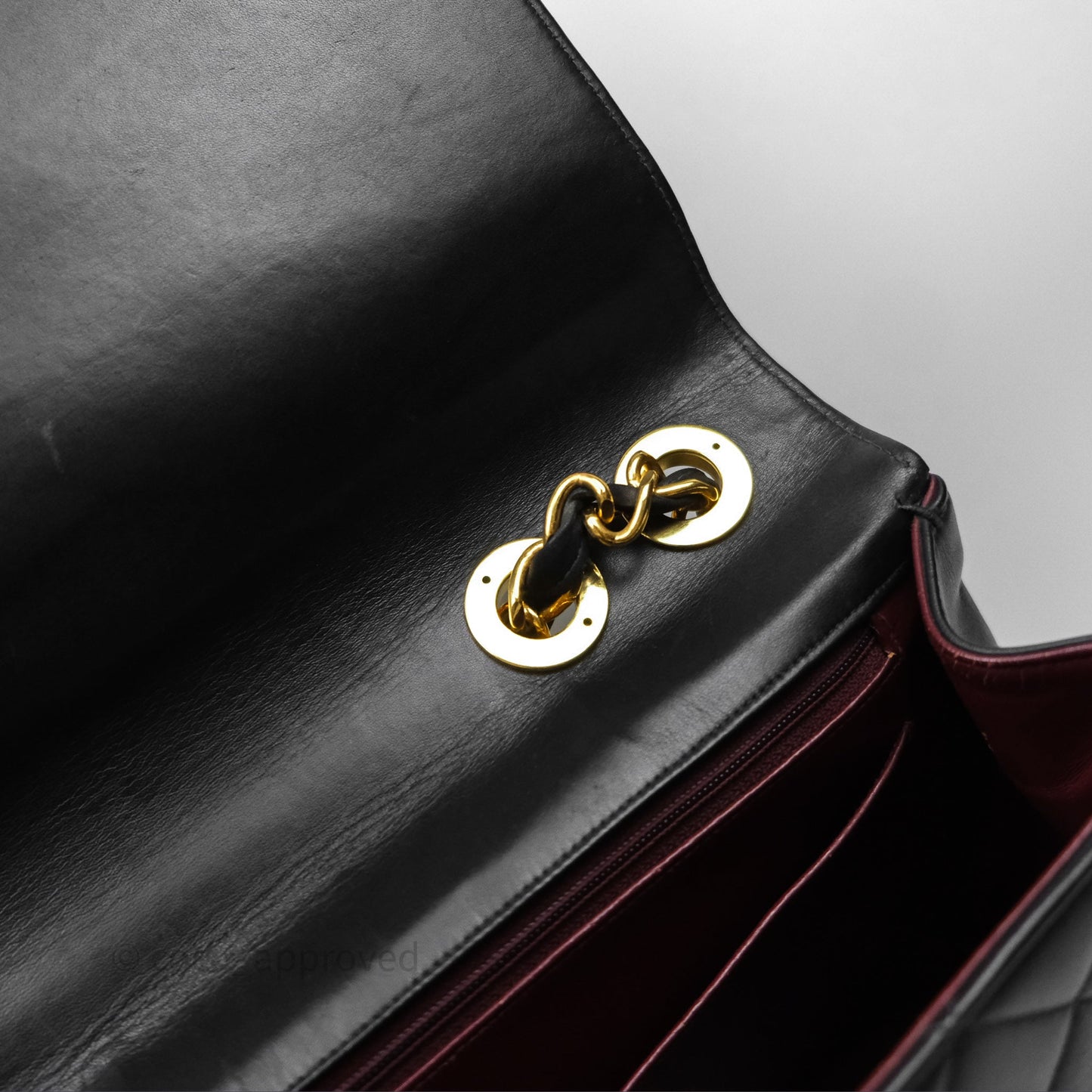 Chanel Vintage Maxi Quilted CC Flap Bag Black Lambskin Gold Hardware