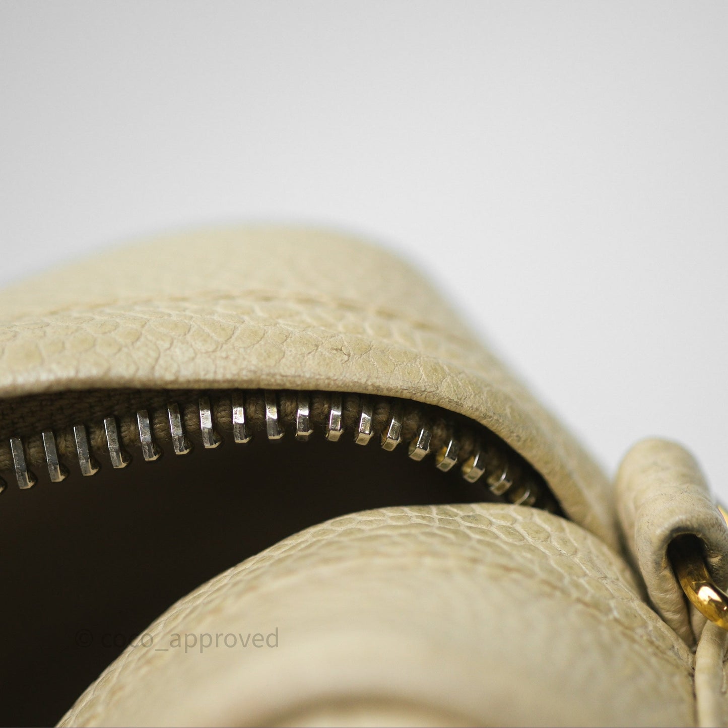 Chanel Vintage Chevron Camera Bag Light Beige Caviar Gold Hardware