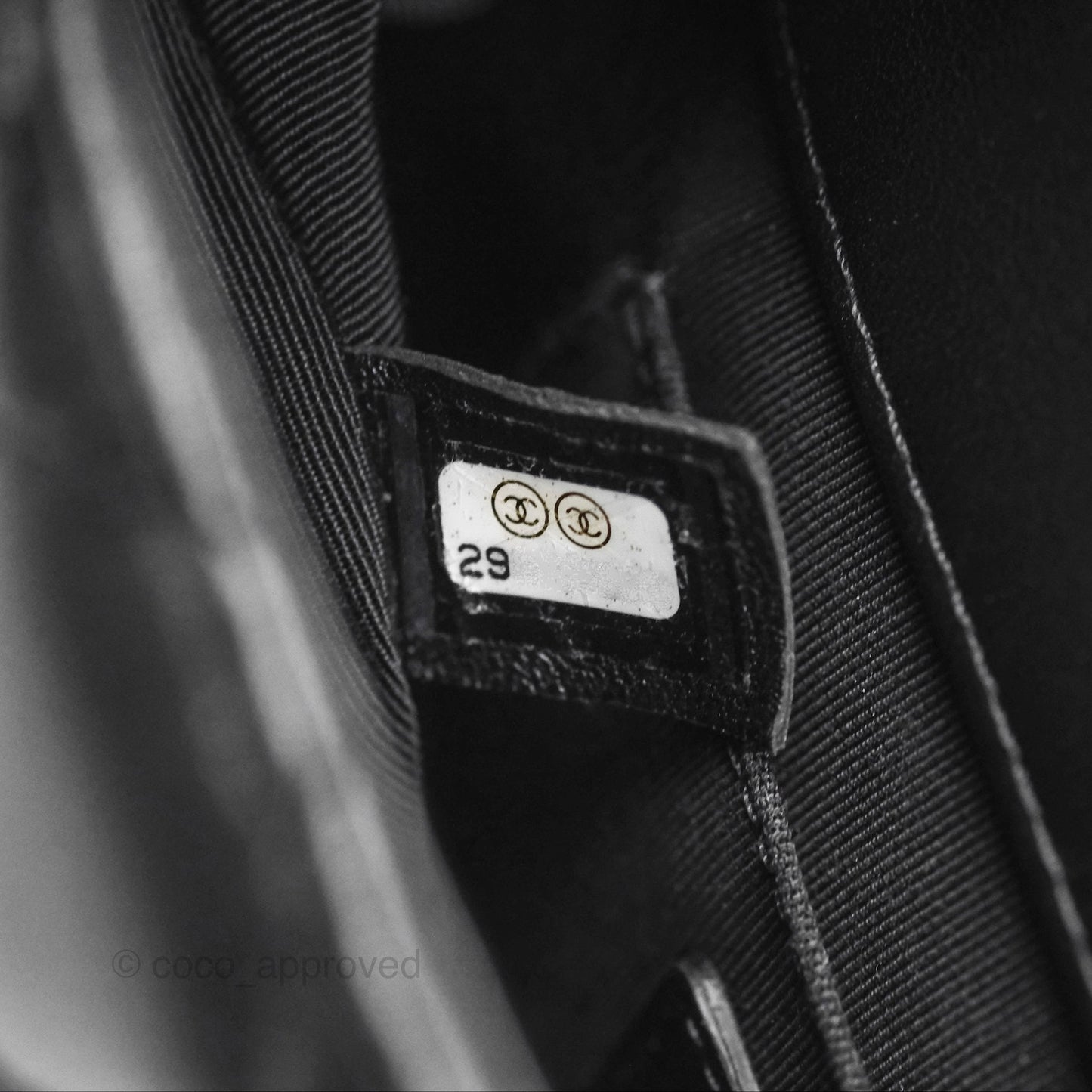 Chanel Logo Pearl Chain Flap Bag Black Lambskin Gold Hardware