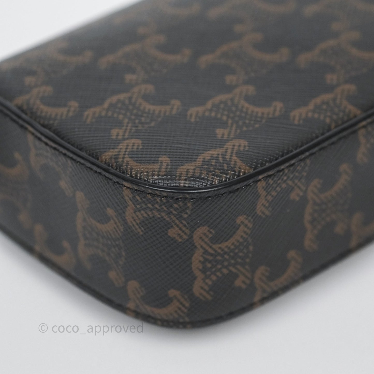 Celine Mini Triomphe Canvas Tan Calfskin