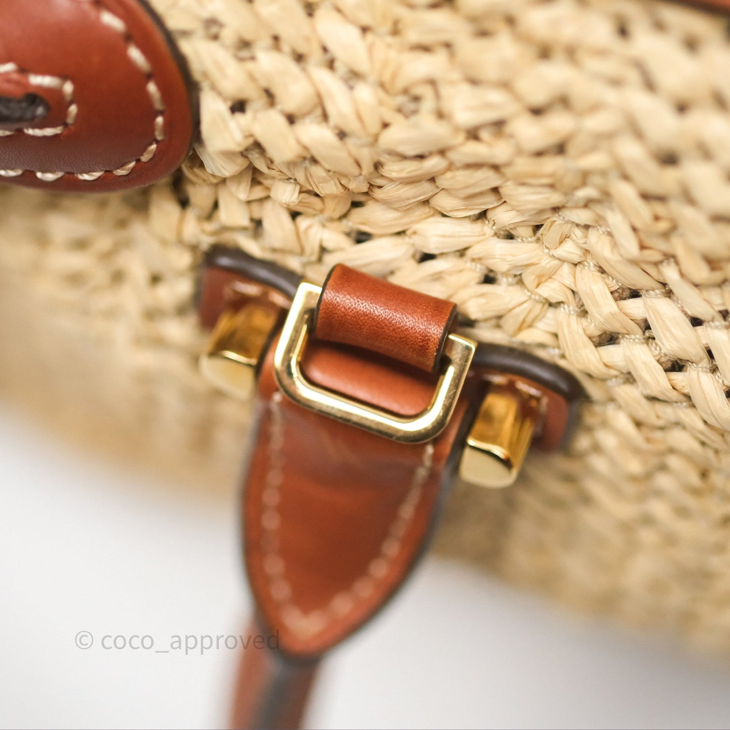 Delvaux Cool Box MM Bohème Raffia Brown