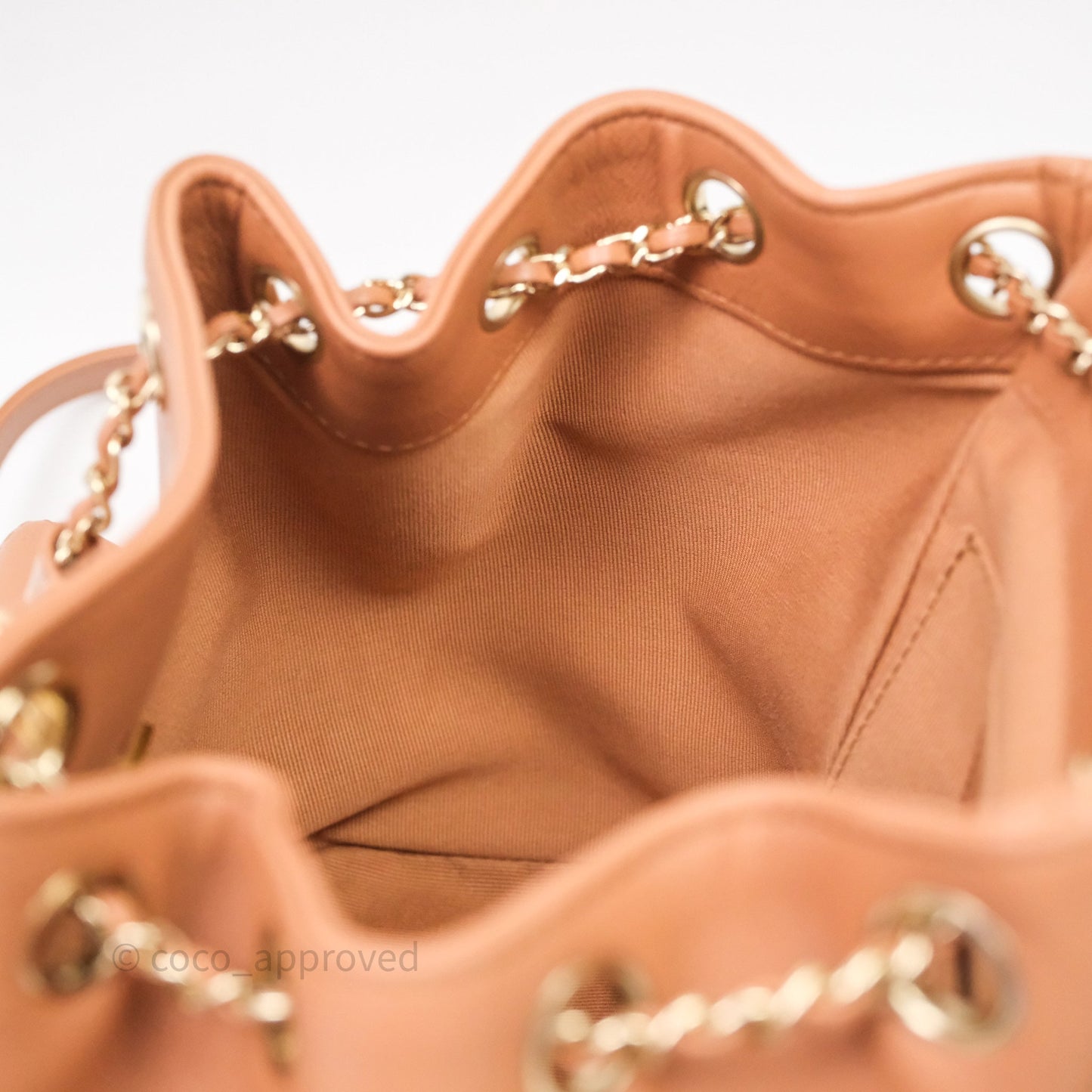 Chanel Small Duma Drawstring Backpack Camel Calfskin