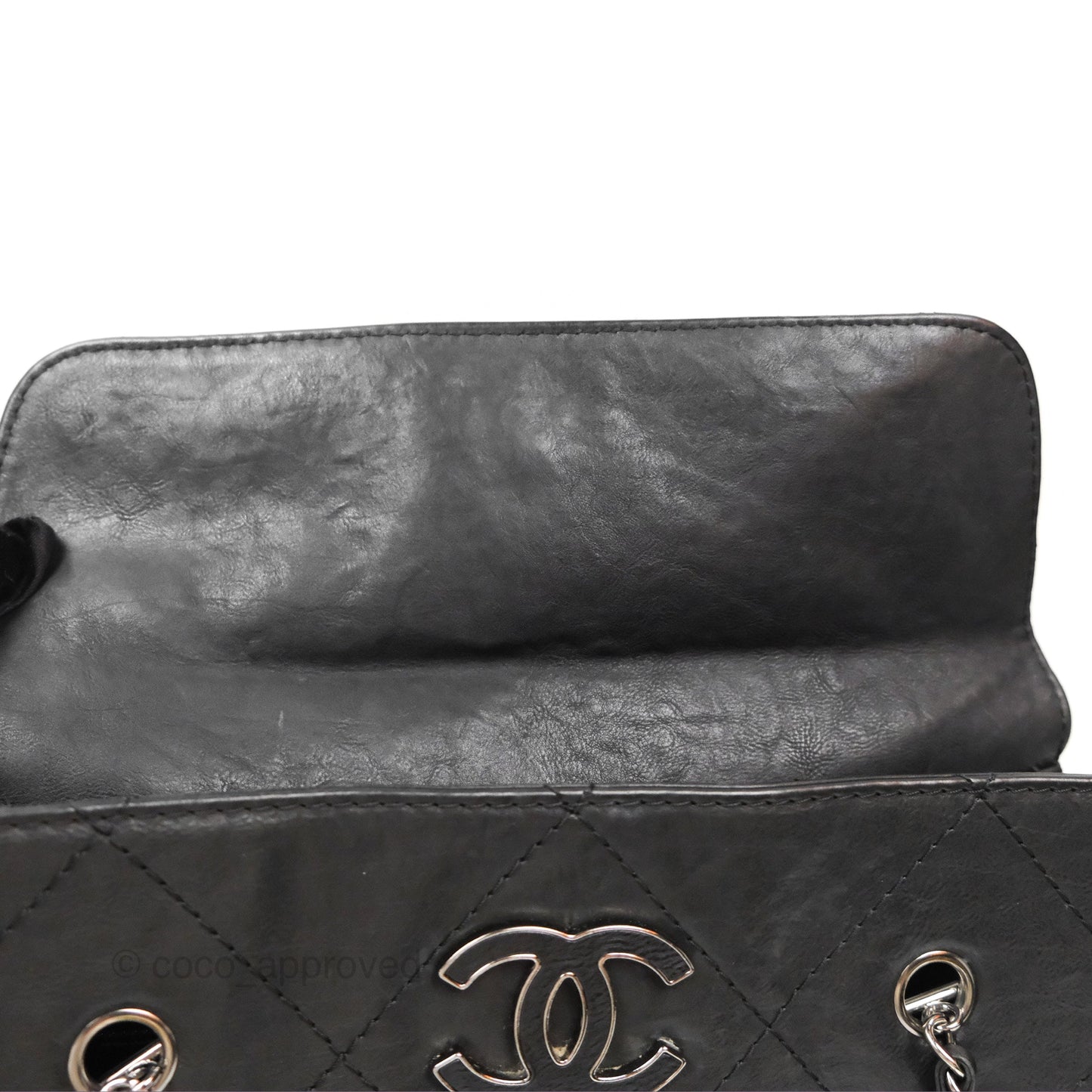 Chanel Large Hamptons Shopping Tote Black Washed Calfskin