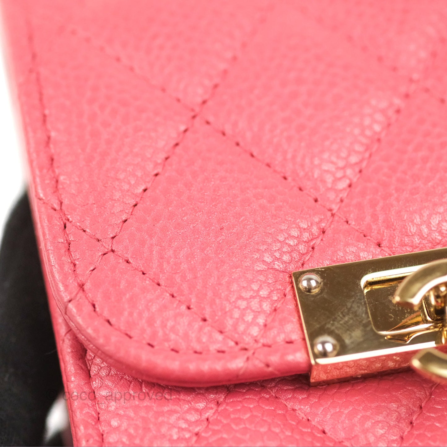 Chanel Golden Class Phone Holder With Chain Pink Caviar Gold Hardware