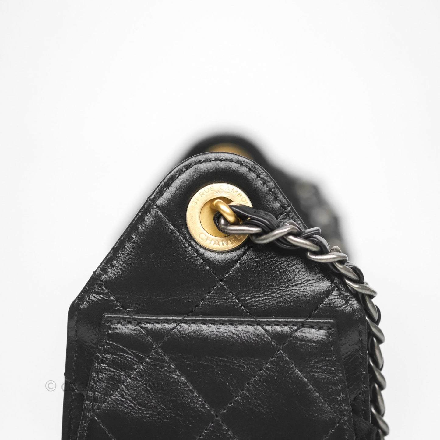 Chanel 25 Mini Black Shiny Crumpled Calfskin Mixed Hardware