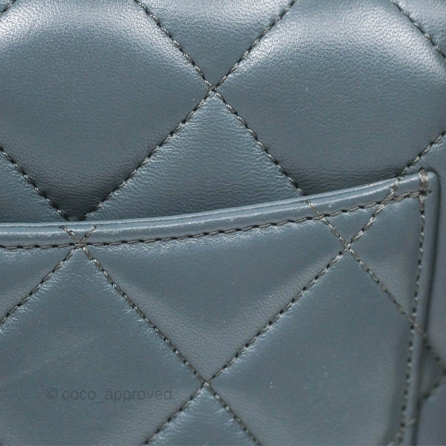 Chanel Small Trendy CC Grey Blue Lambskin Gold Hardware