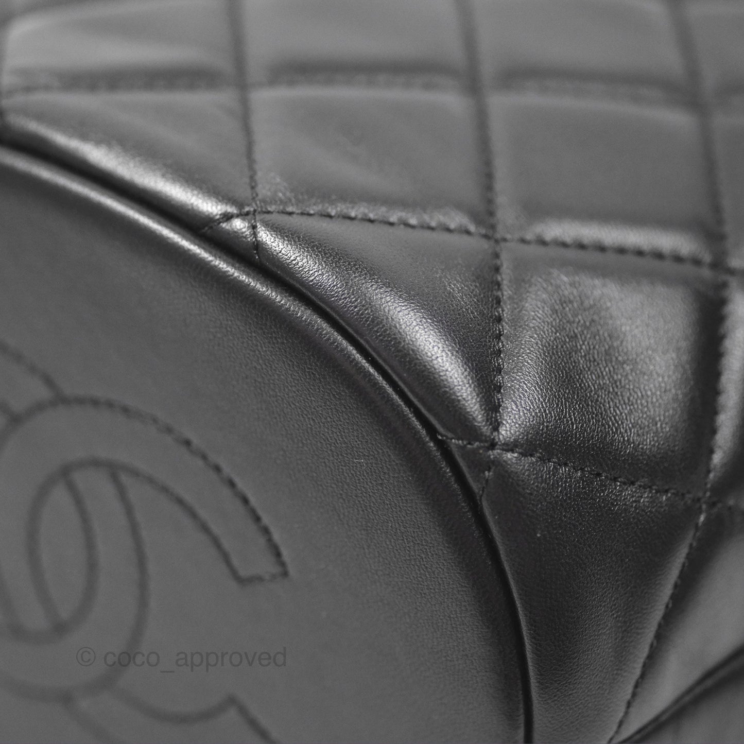 Chanel Quilted My Perfect with Pearl Drawstring Bucket Bag Black Lambskin Aged Gold Hardware