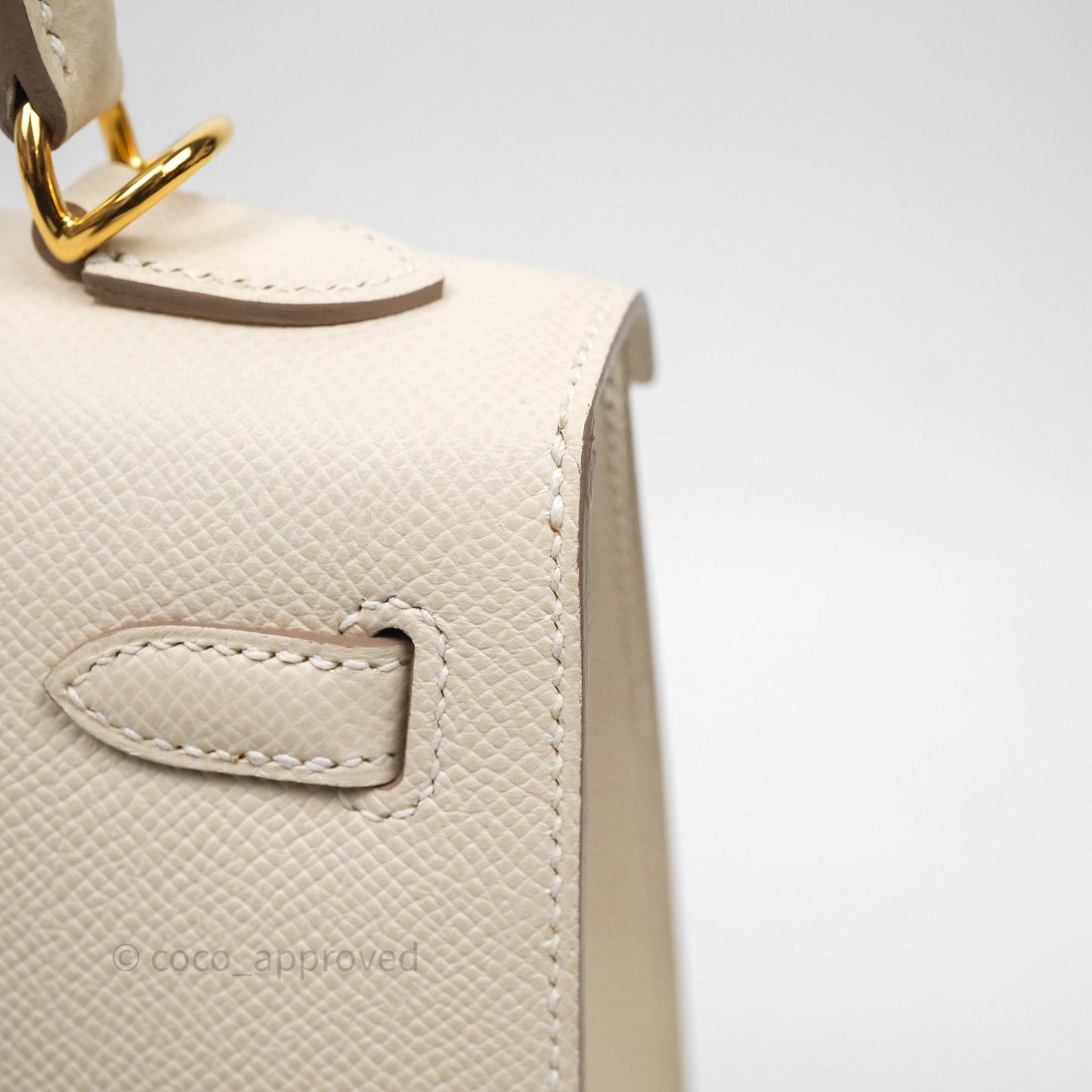 Hermes Kelly 25 Craie Epsom Gold Hardware