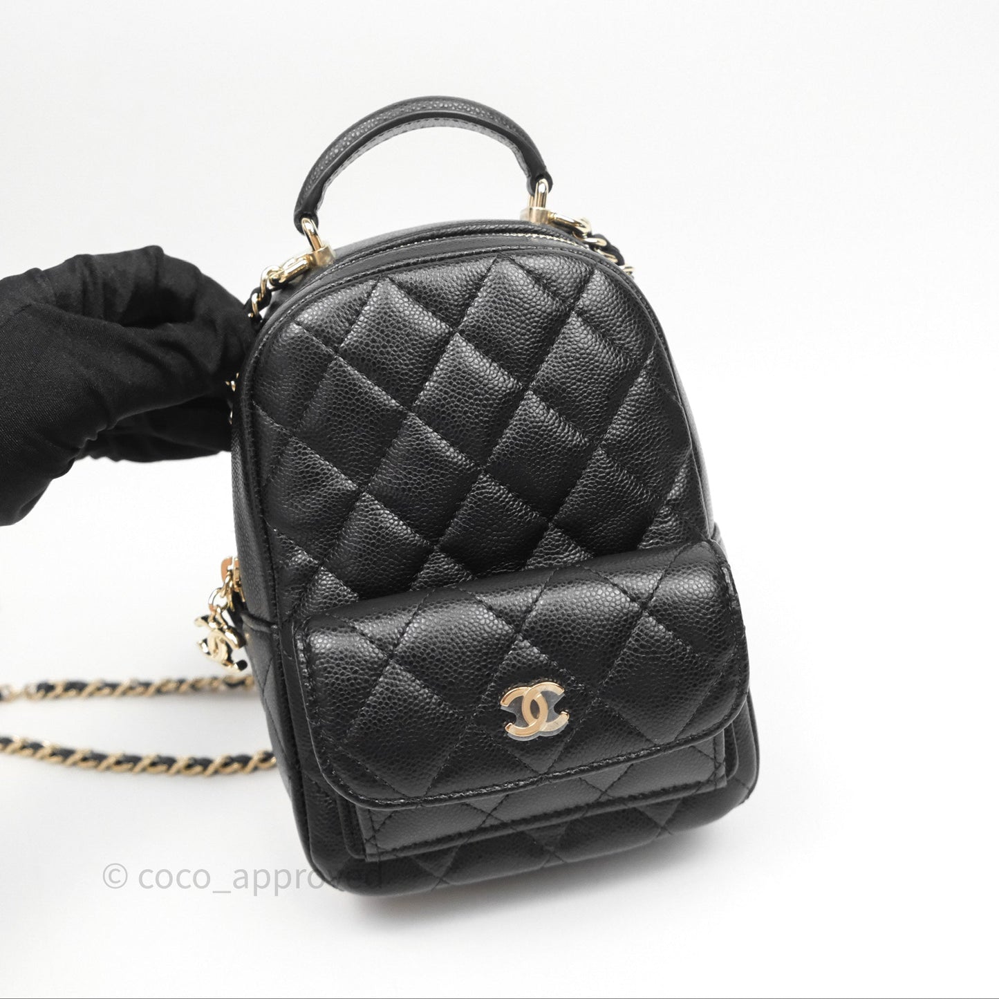 Chanel Classic Mini Backpack Black Caviar Gold Hardware
