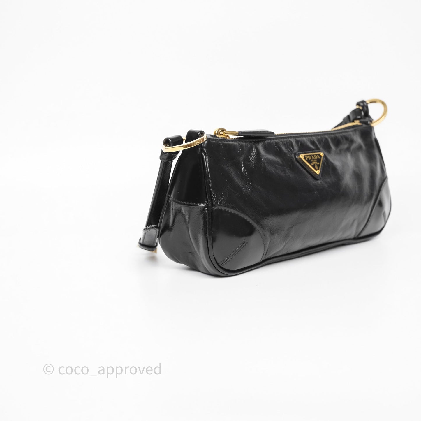 Prada Re-Edition 2002 Small Shoulder Bag Black Brushed Calf Leather