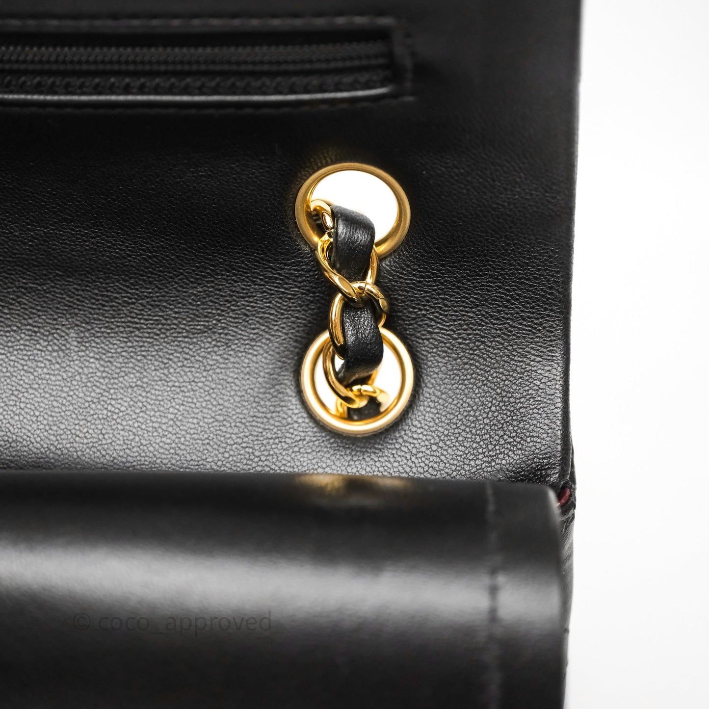 Chanel Classic M/L Medium Flap Quilted Black Lambskin Gold Hardware