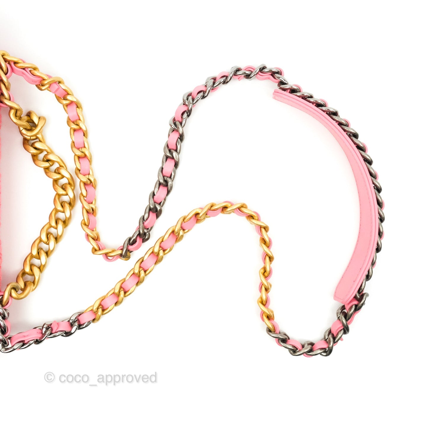 Chanel 19 Small Tweed Pink Glitter Mixed Hardware