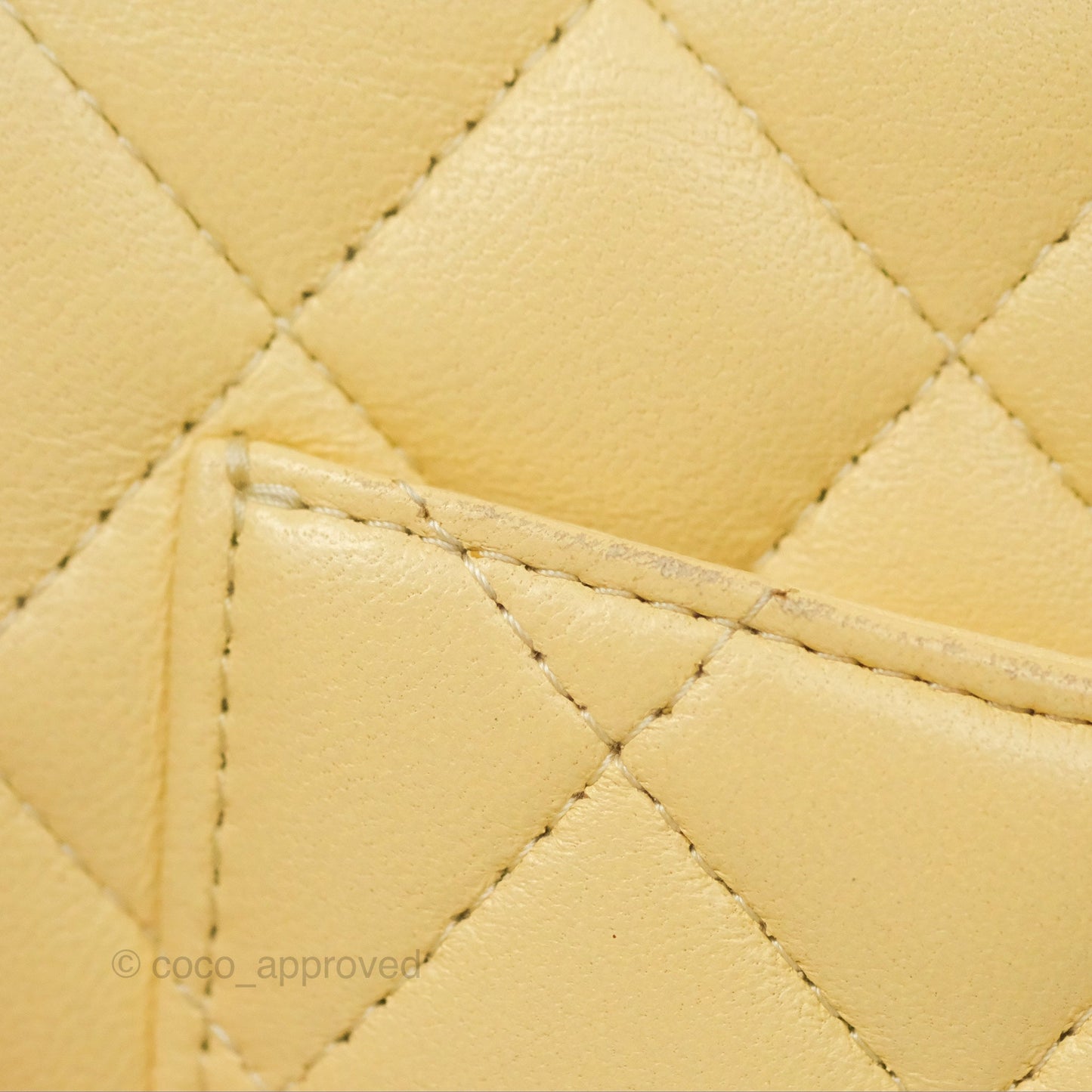 Chanel Mini Square Quilted Yellow Lambskin Gold Hardware