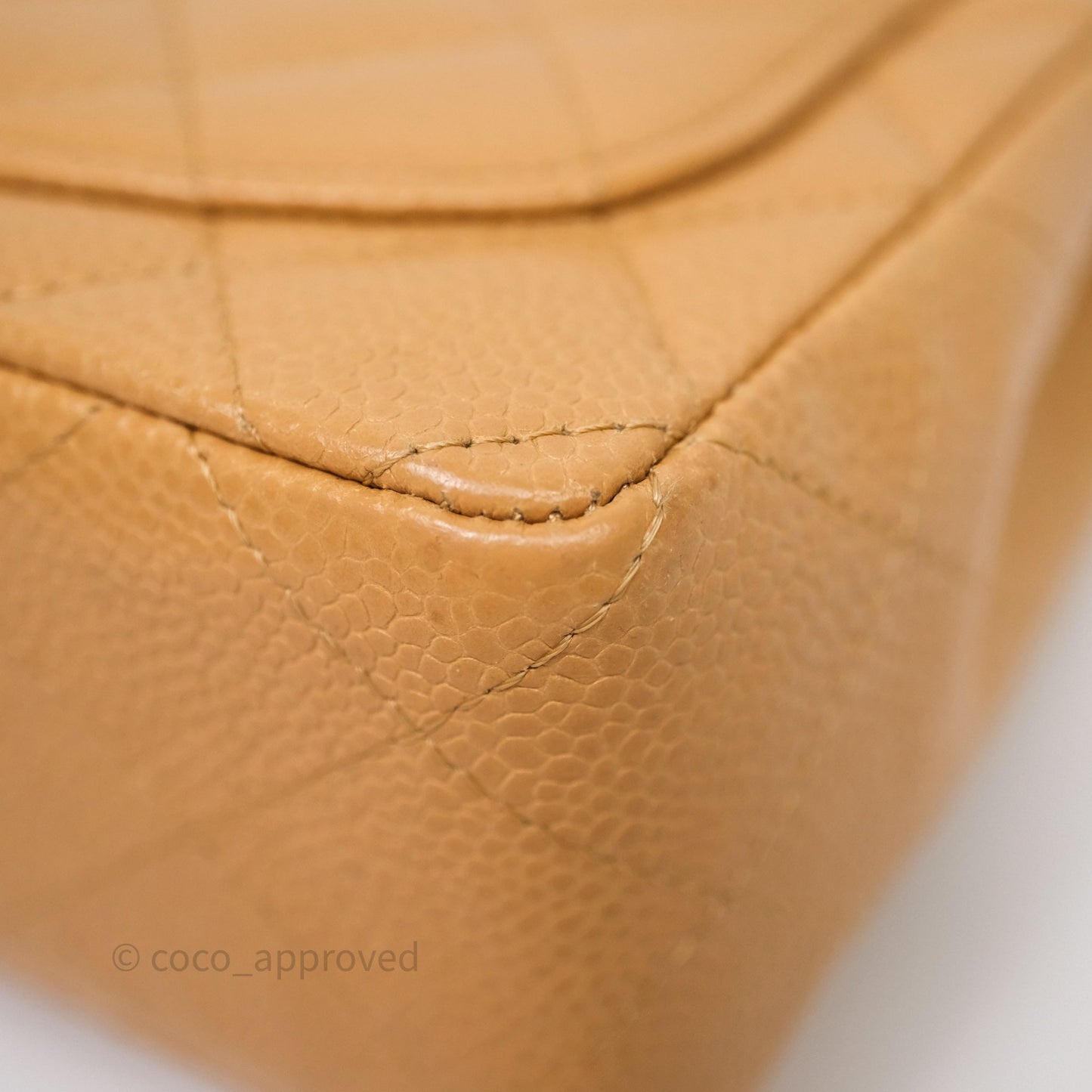 Chanel Vintage Mini Square Beige Caviar Gold Hardware