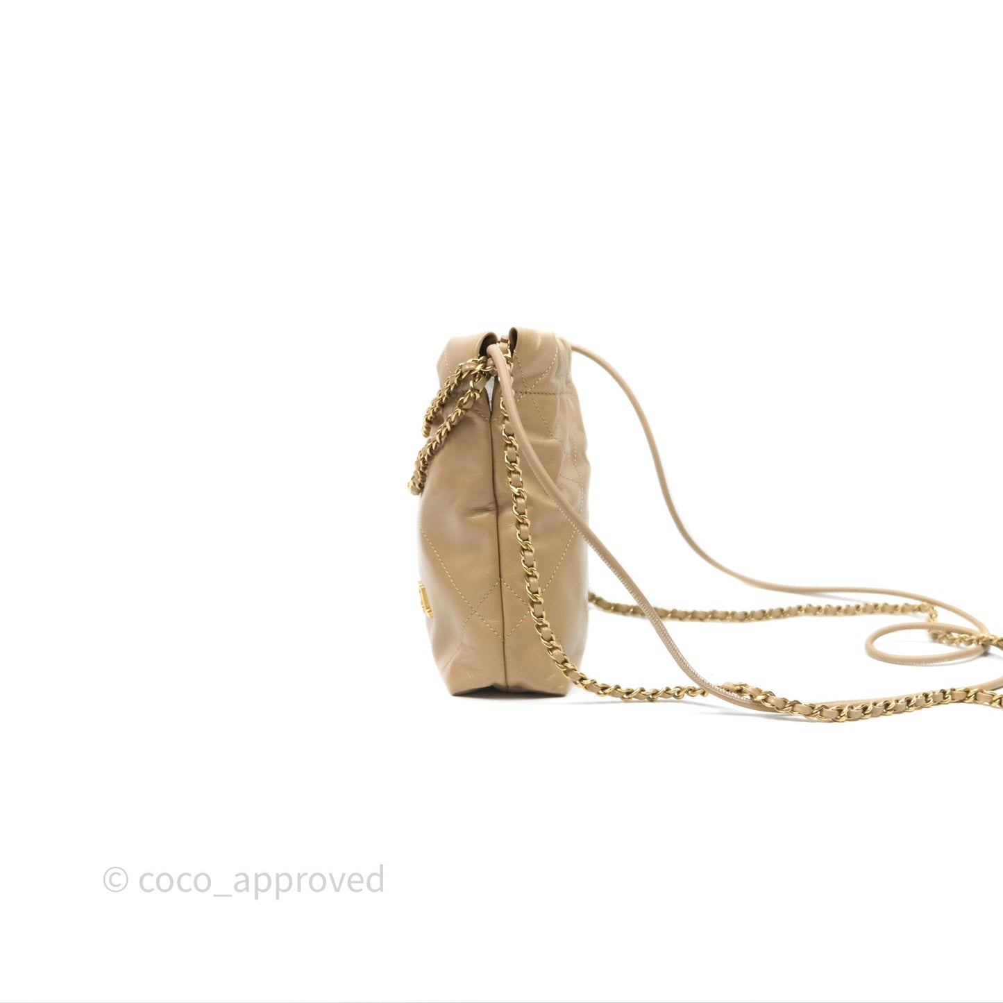Chanel 22 Mini Bag Beige Shiny Crumpled Calfskin
