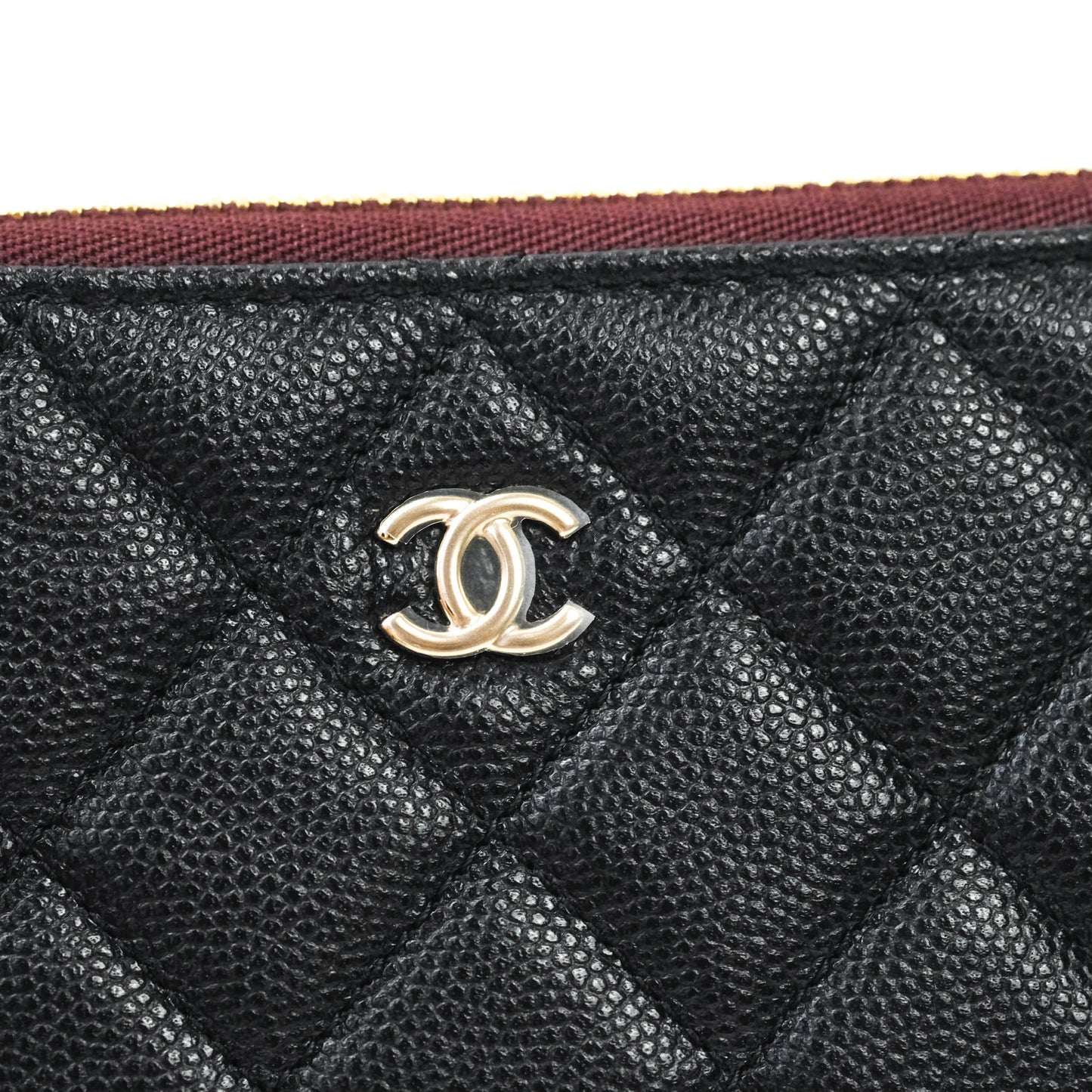 Chanel Quilted Mini O Case Black Caviar Gold Hardware