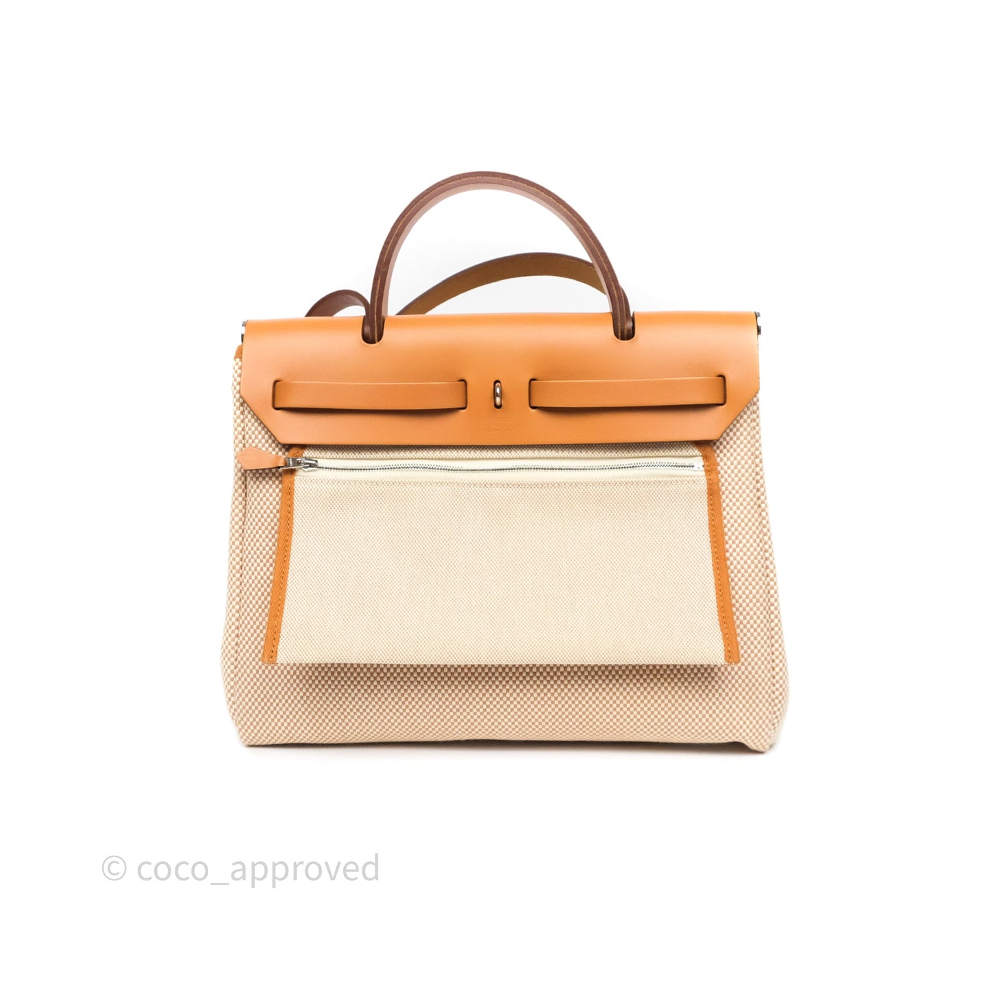 Hermès Herbag Zip 31 Ecru/Beige/Natural Canvas Palladium Hardware