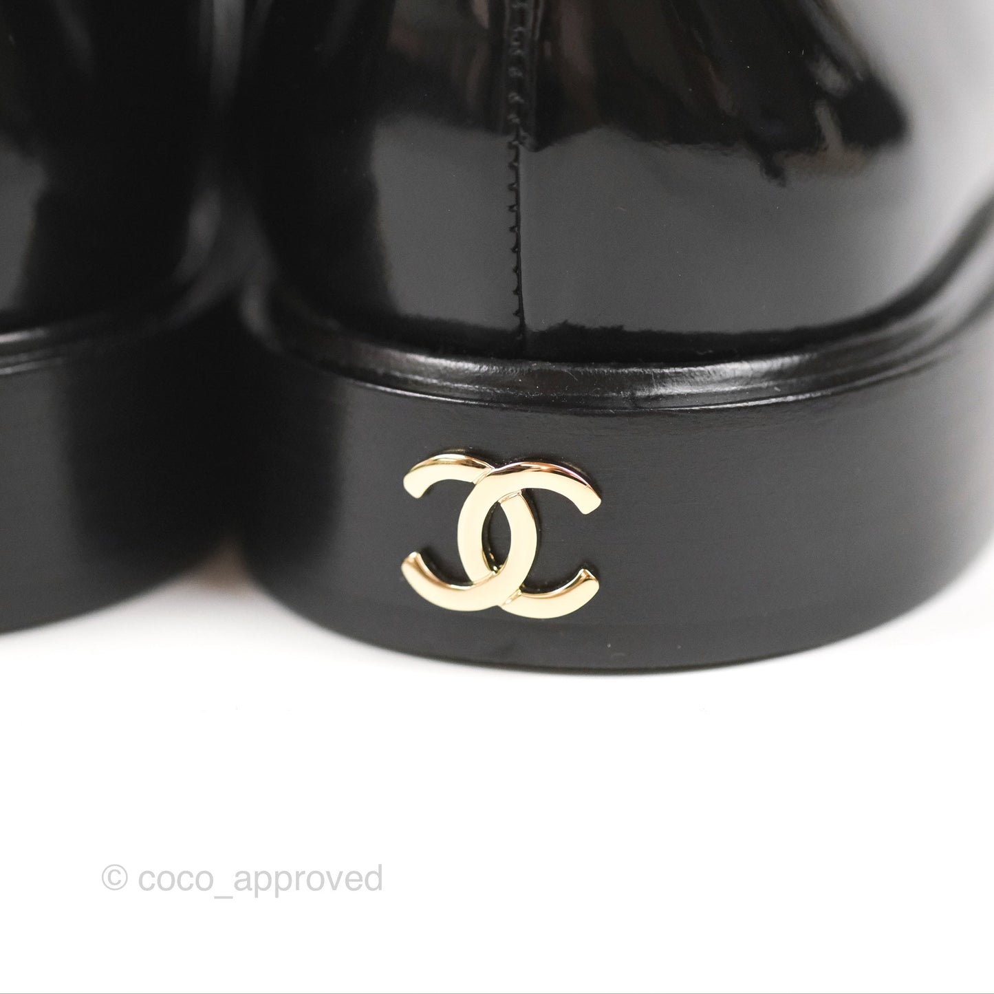 Chanel Patent Calfskin Black Loafers 21S Size 37.5