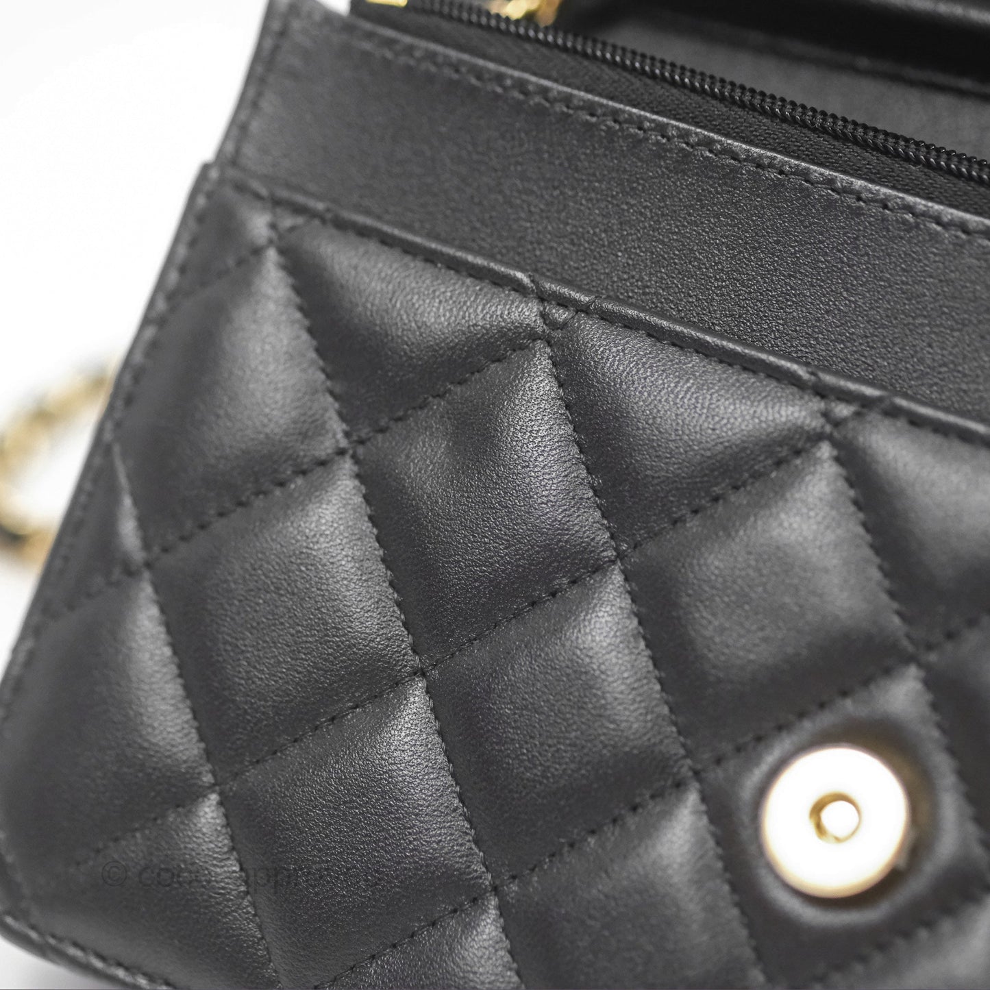 Chanel Quilted Classic Wallet on Chain WOC Black Lambskin Gold Hardware