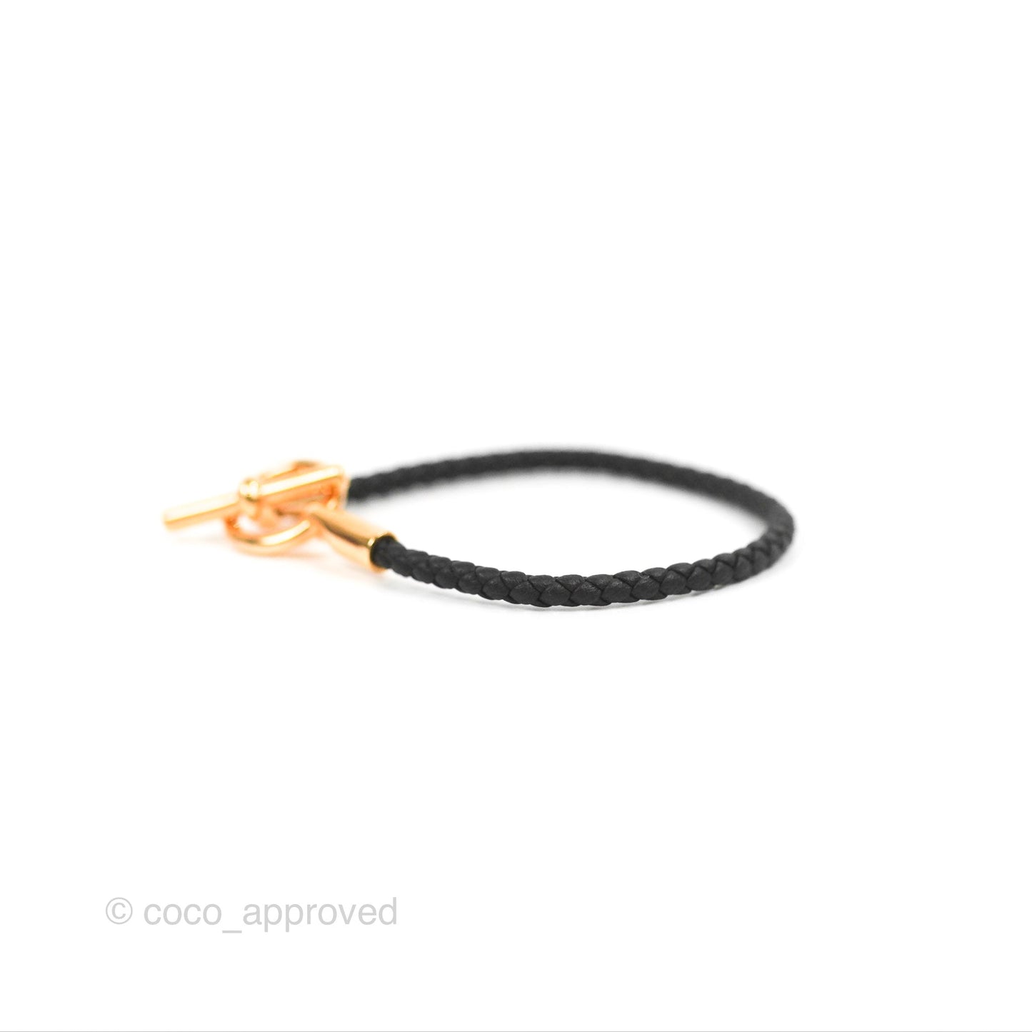 Hermès Glenan Bracelet Noir Swift Rose Gold Hardware