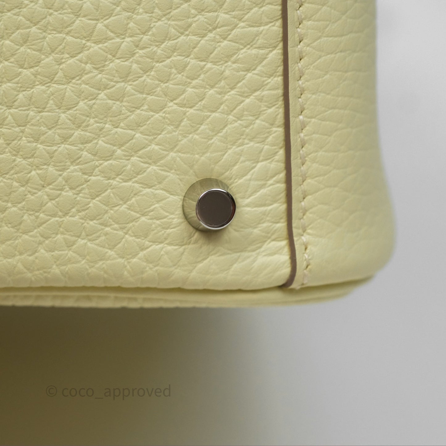 Hermès Mini Lindy II 20 Jaune Milton Clemence Palladium Hardware
