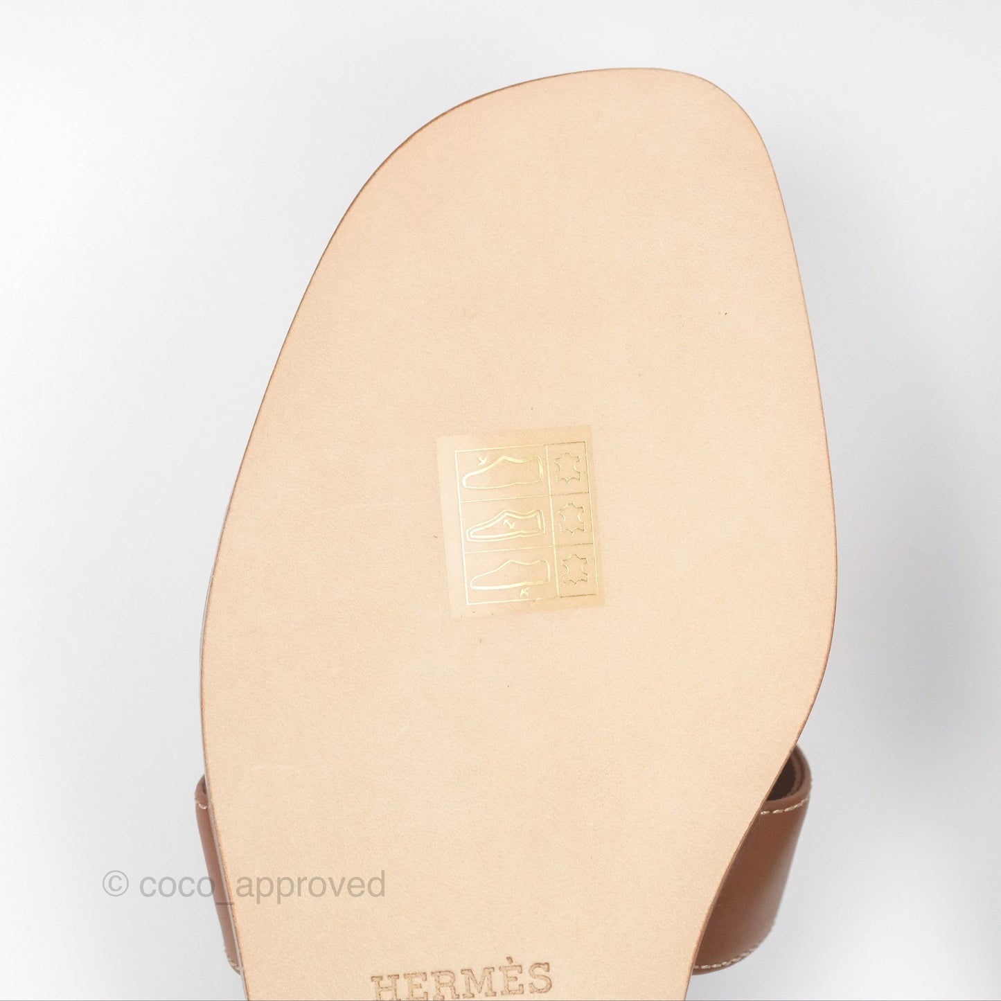 Hermès Oran Sandals Gold Swift Size 36.5