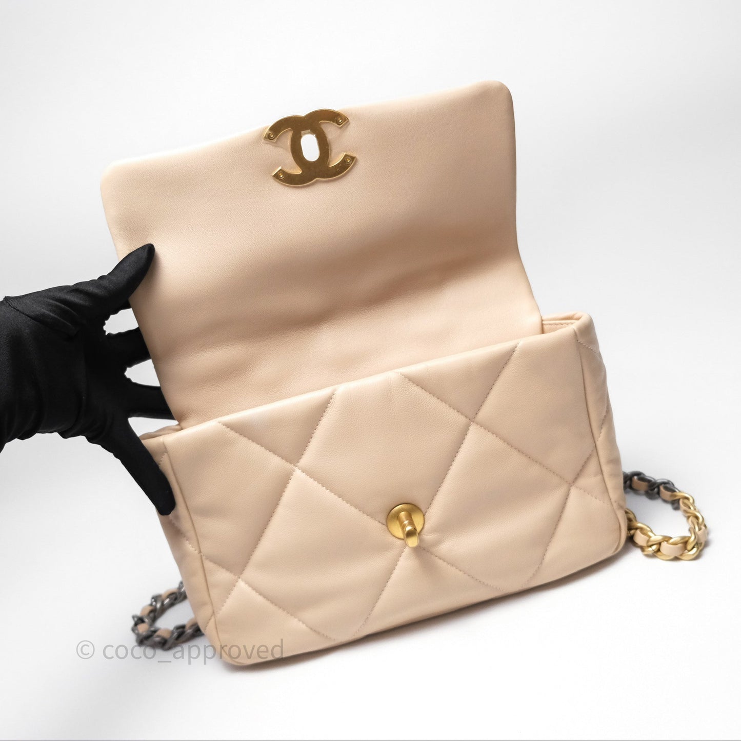 Chanel 19 Small Beige Mixed Hardware