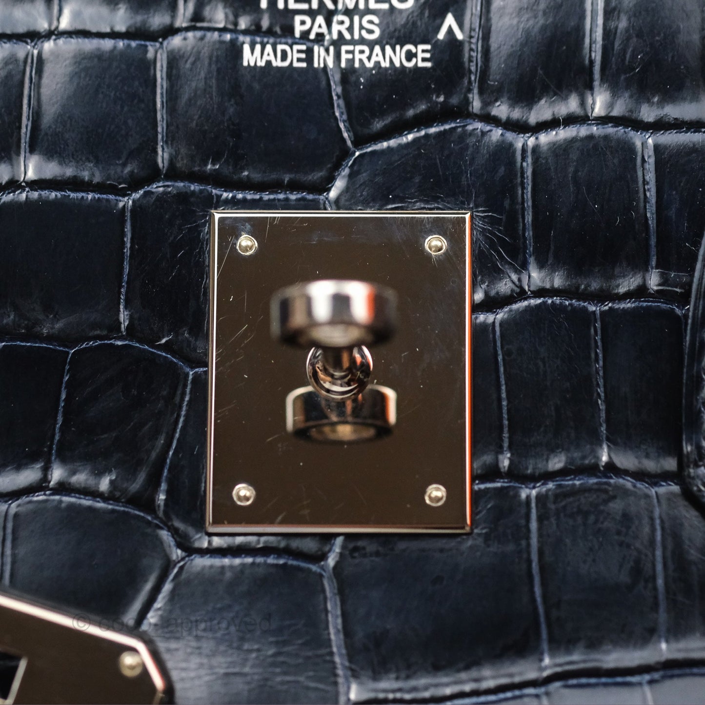 Hermès Birkin 35 Porosus Marine 78 Palladium Hardware