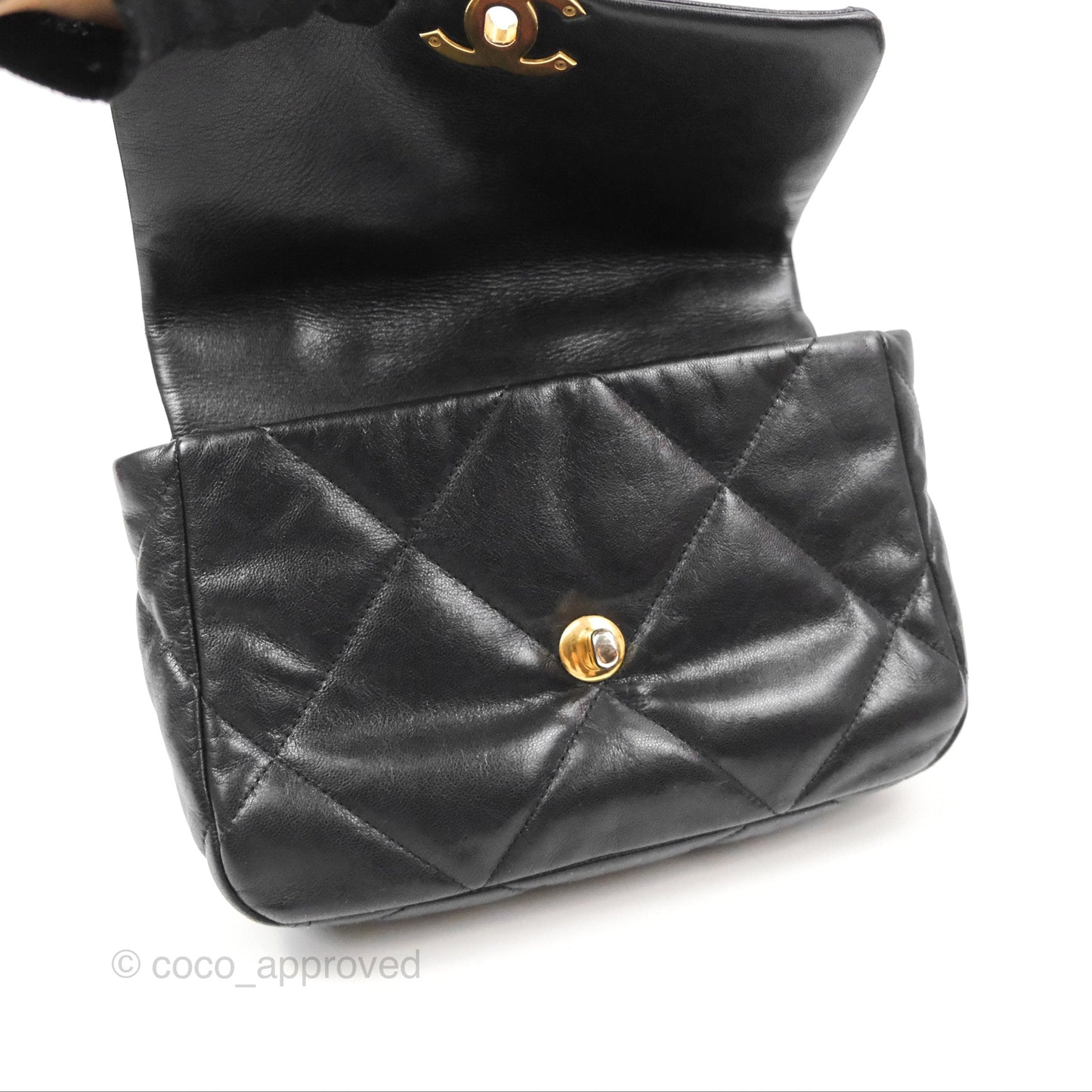 Chanel 19 Small Black Goatskin Mixed Hardware