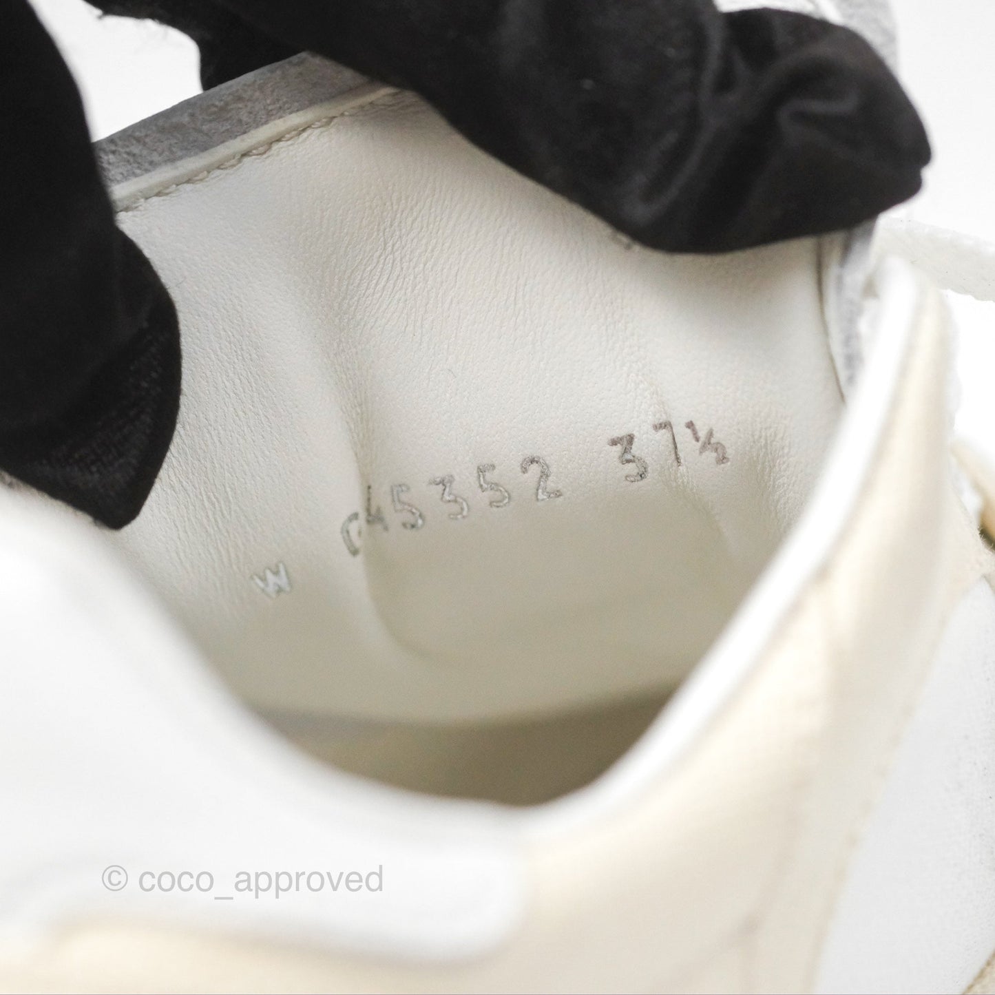 Chanel Ivory Beige White Sneakers Size 37.5