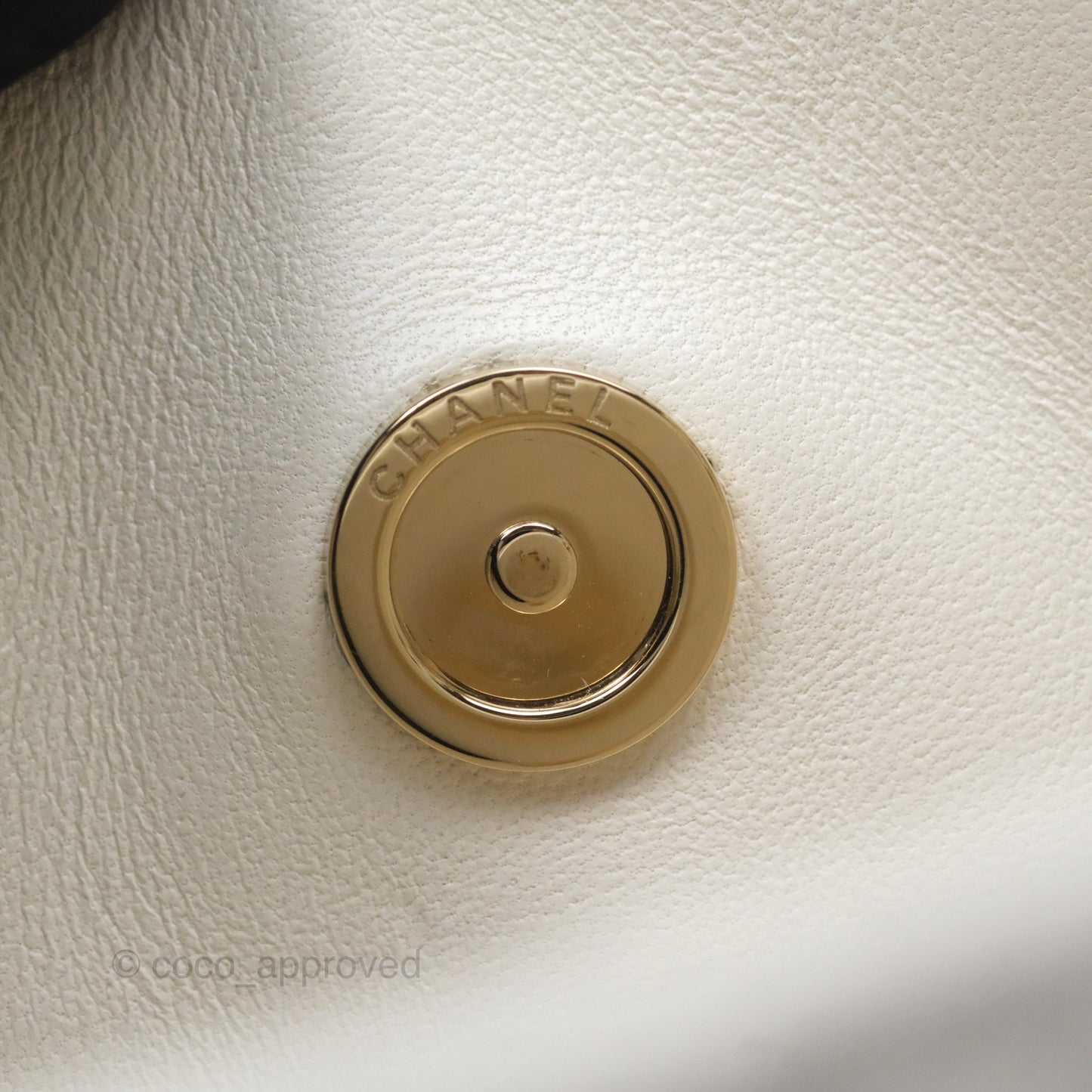 Chanel Mini Bucket Tote White Caviar Gold Hardware 22S