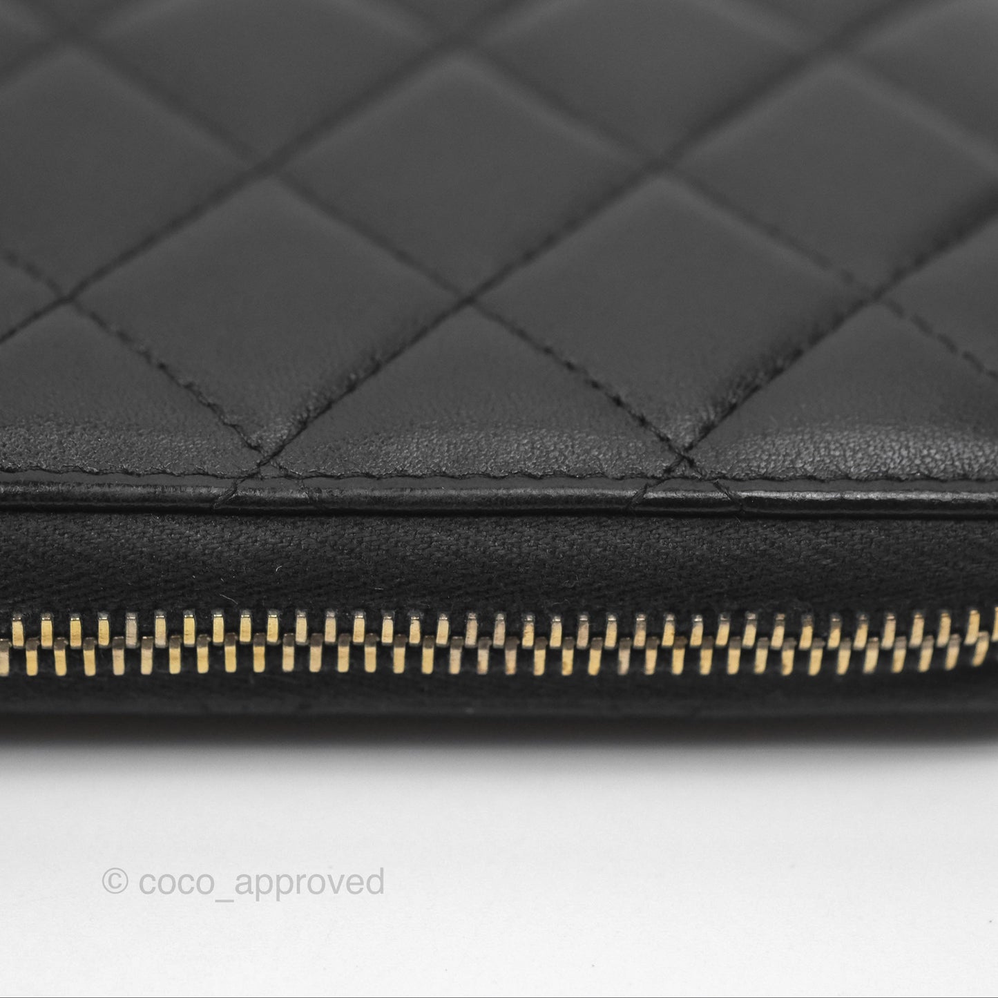 Chanel Zip Around Organiser Wallet Black Lambskin Gold Hardware