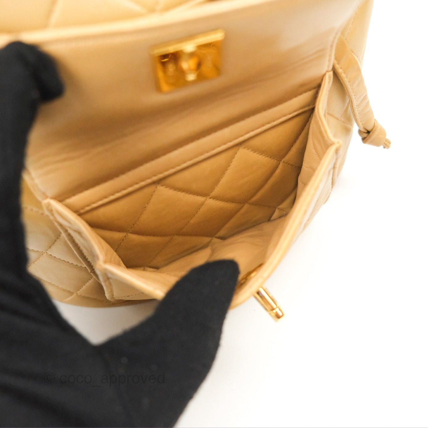 Chanel Vintage CC Duma Backpack Beige Lambskin 24K Gold Hardware