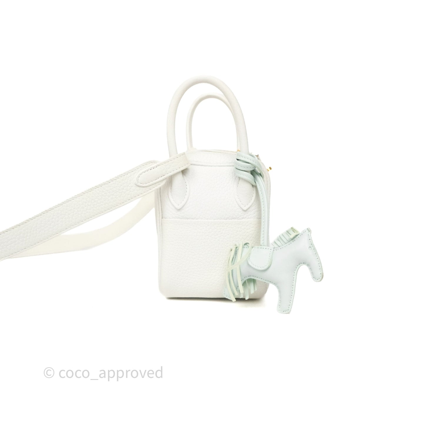 Hermès Mini Lindy 20 New White 0U Clemence Gold Hardware