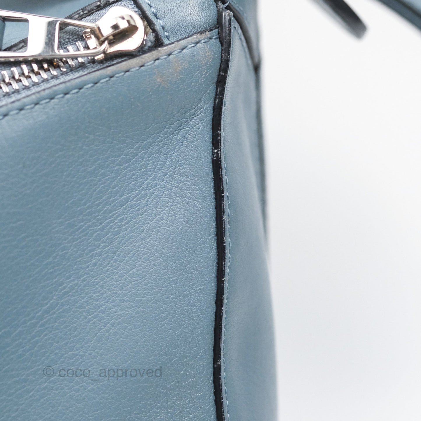 Loewe Medium Puzzle Bag Blue Calfskin Silver Hardware