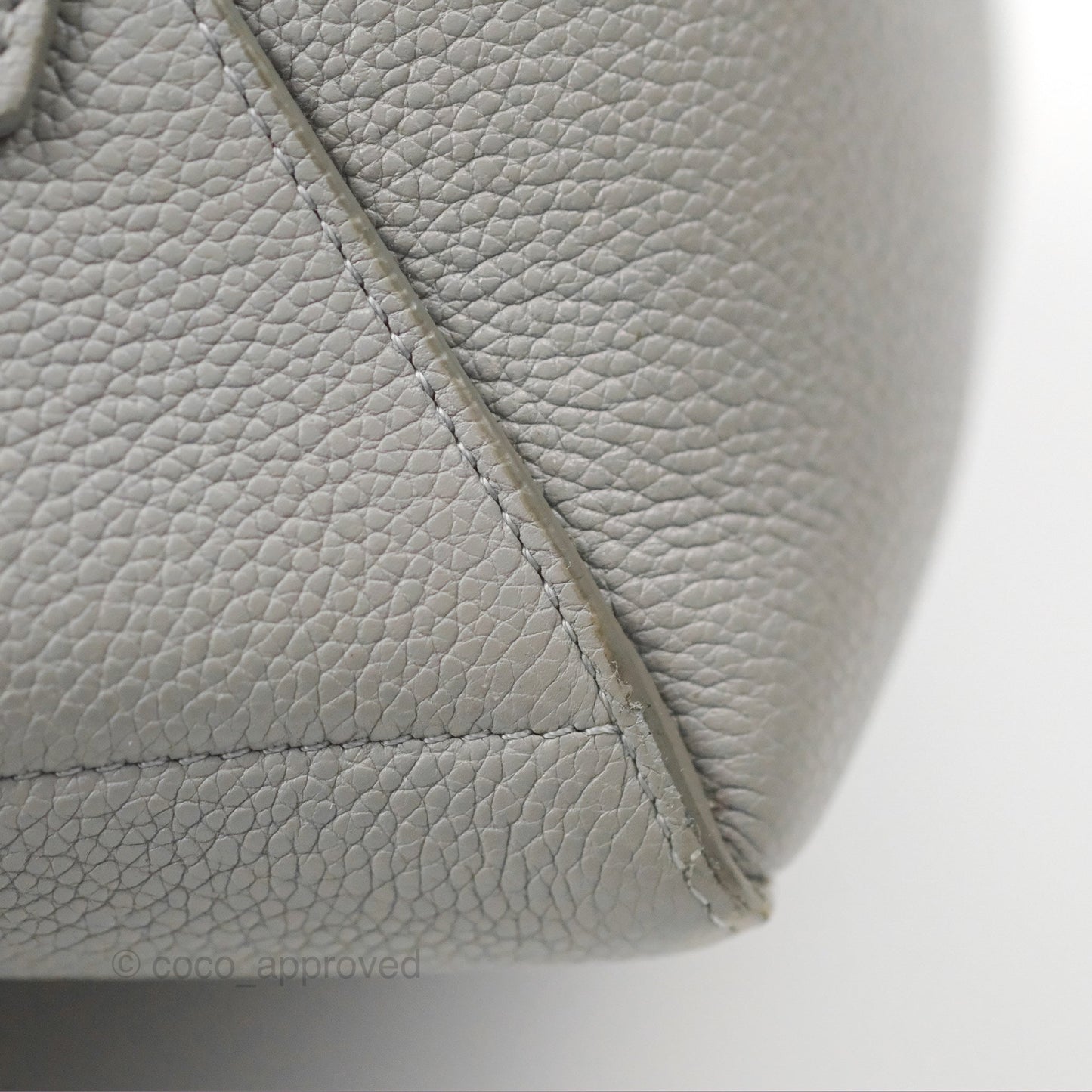Celine Sangle Bucket Bag Grained Calfskin Grey