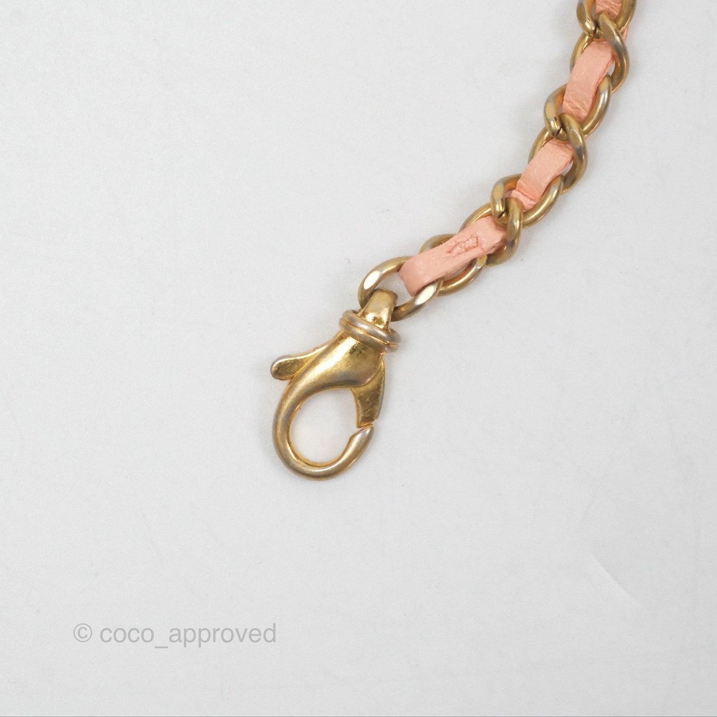 Chanel Pearl Crush Card Holder Pink Beige Lambskin Aged Gold Hardware