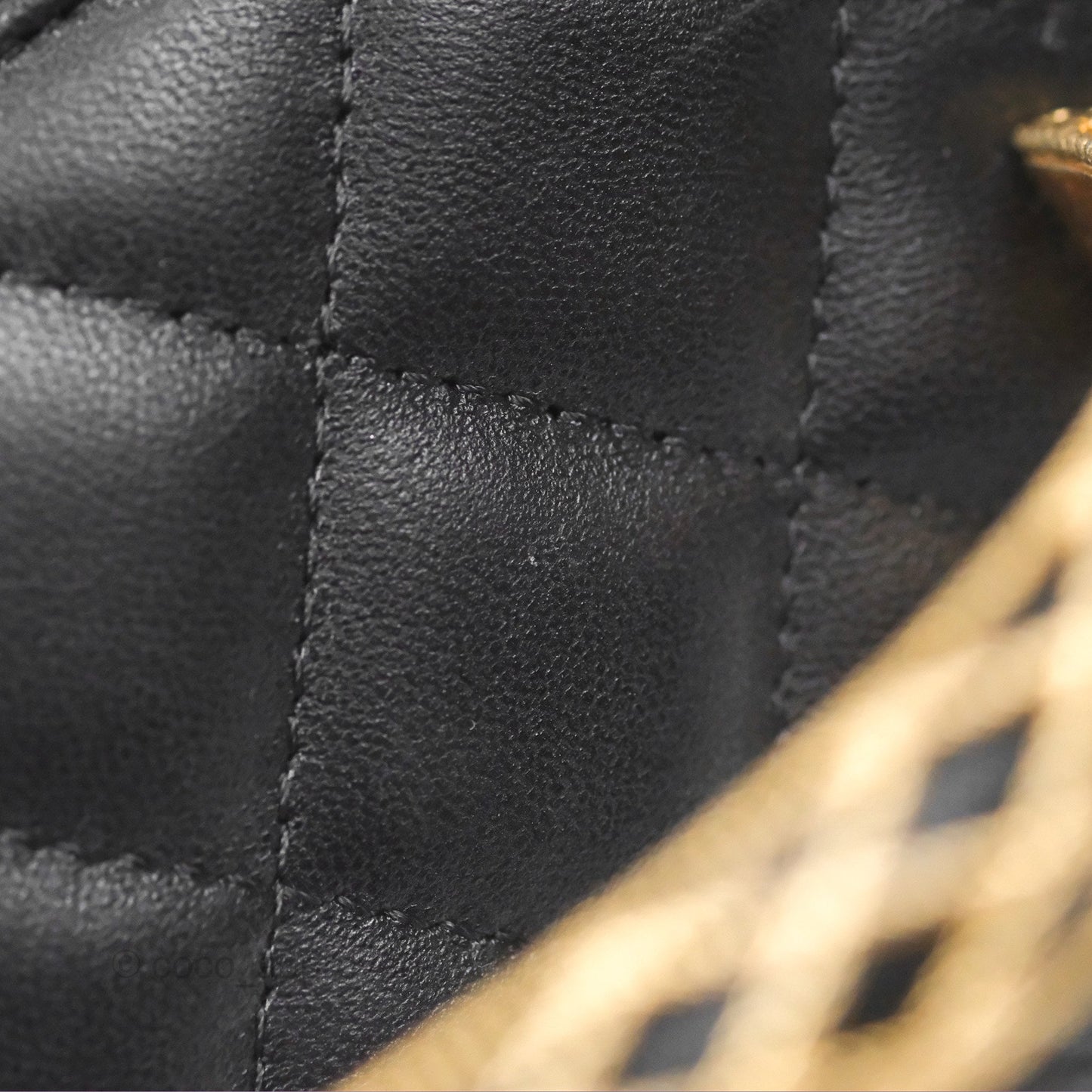 Chanel Top Handle Vanity Rectangular Black Lambskin Gold Hardware