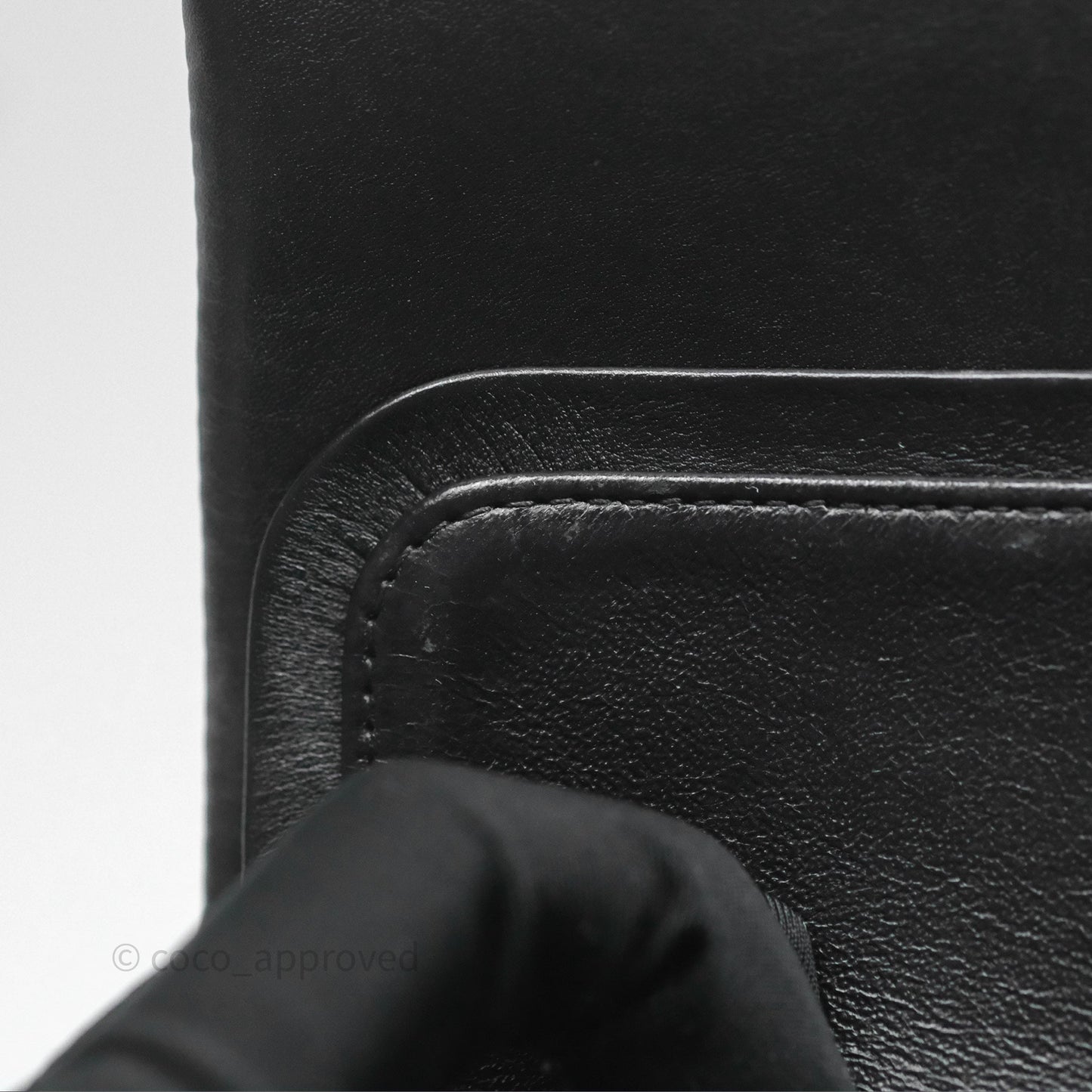 Chanel Classic M/L Medium Flap Quilted Black Patent Silver Hardware