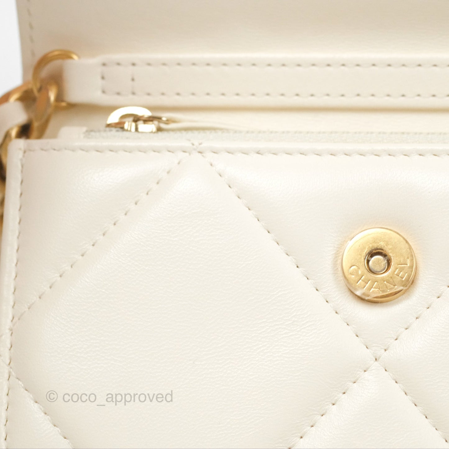 Chanel 19 Clutch With Chain Ivory White Lambskin Mixed Hardware