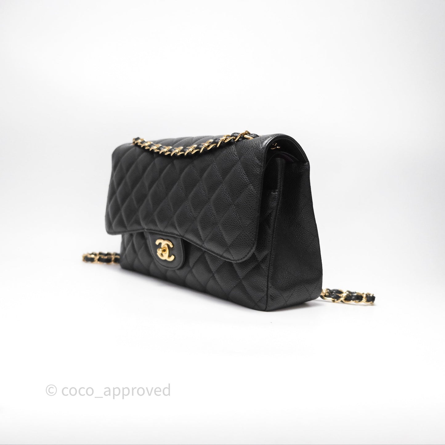 Chanel Jumbo Double Flap Black Caviar Gold Hardware⁣⁣