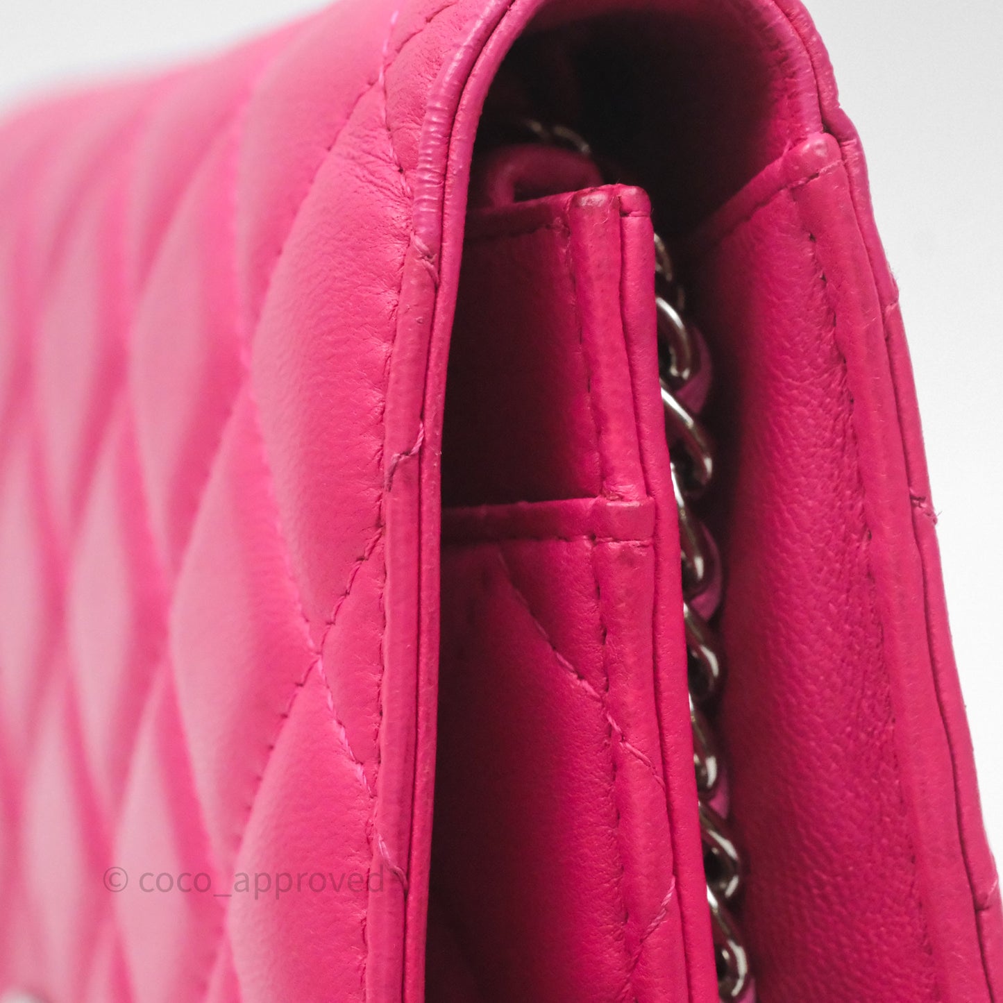 Chanel Quilted Wallet on Chain WOC Pink Lambskin Silver Hardware