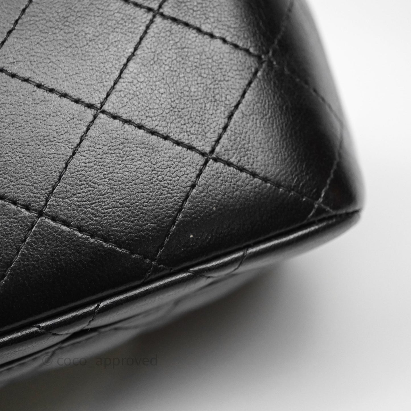 Chanel Mini Square Quilted Black Lambskin Silver Hardware