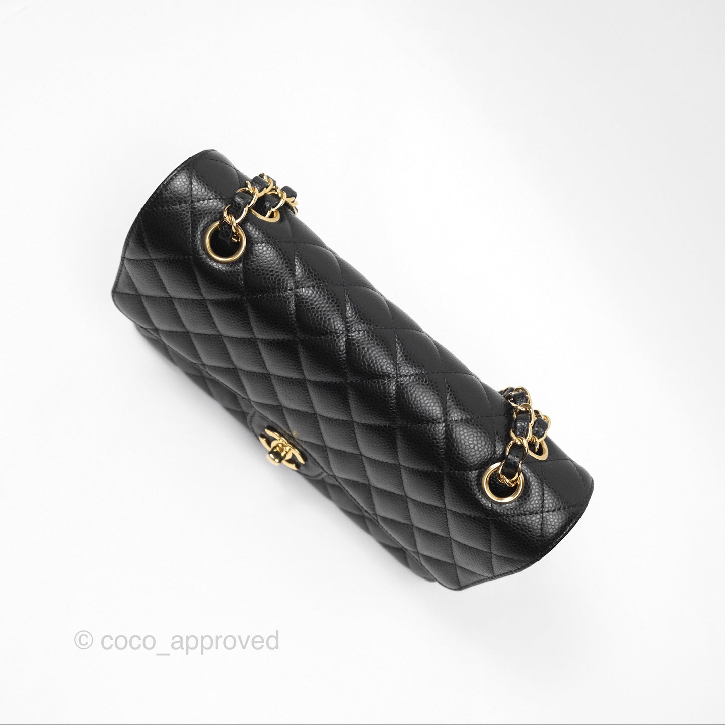 Chanel Classic M/L Medium Flap Quilted Black Caviar Gold Hardware