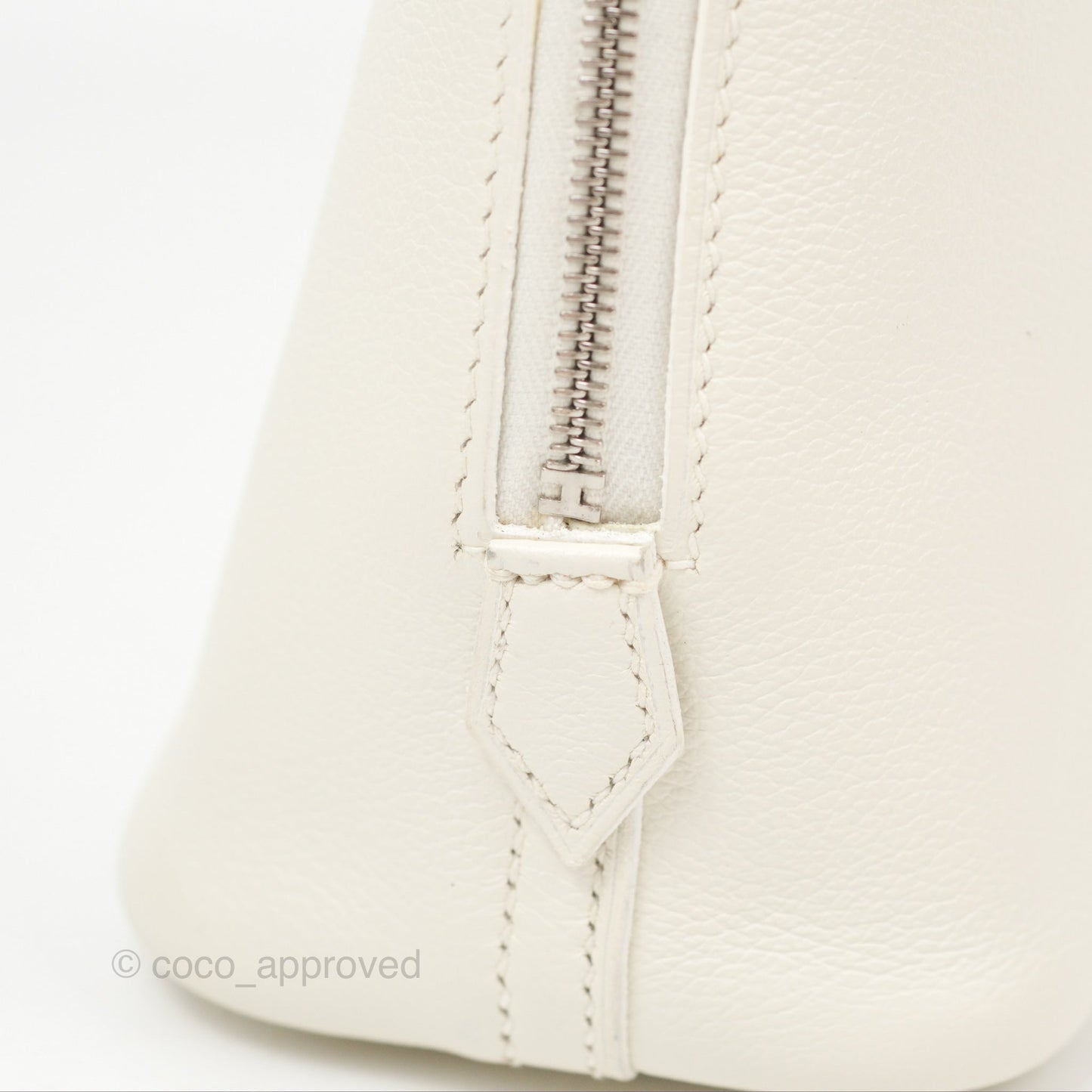 Hermès Mini Bolide 1923 White/Lime Evercolor Palladium Hardware