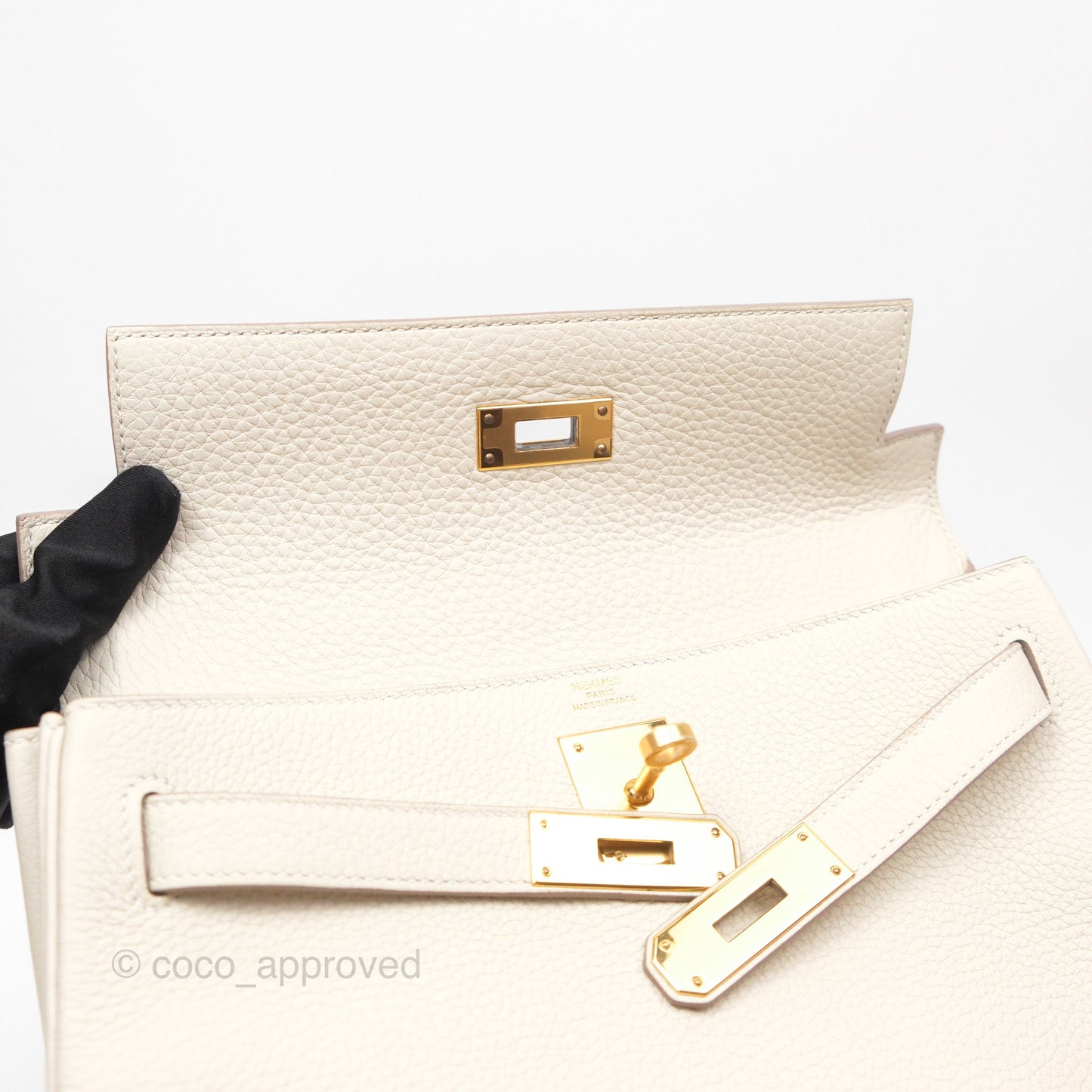 Hermès Kelly 28 Retourn Craie 10 Togo Gold Hardware