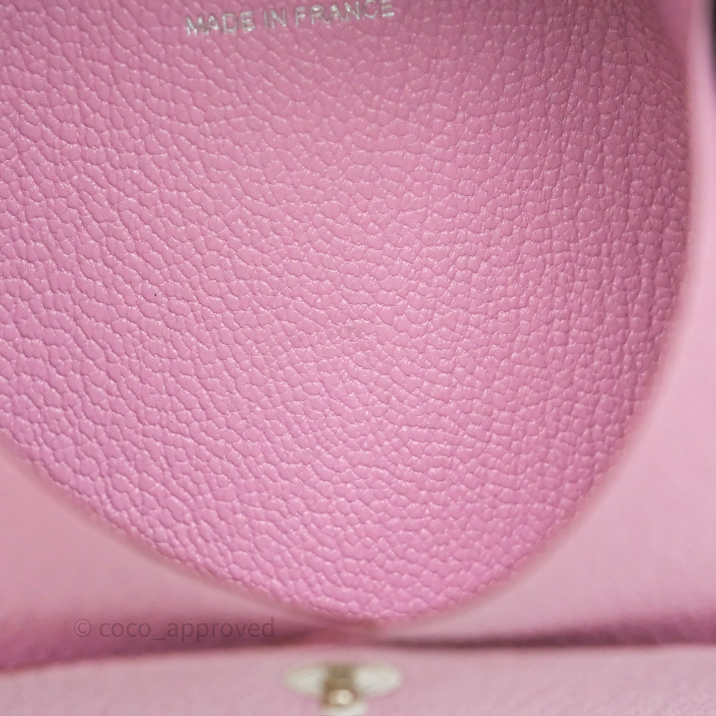 Hermès Calvi Card Holder Mauve Sylvestre Chèvre Mysore