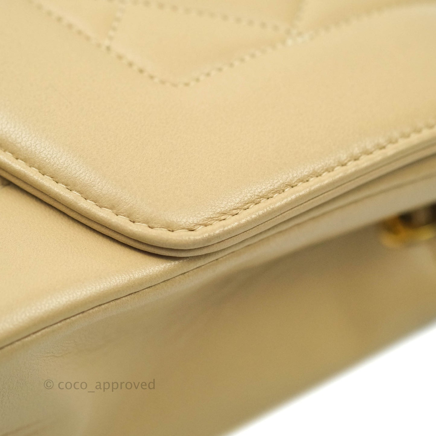 Chanel Vintage Small Quilted Classic Diana Flap Bag Beige Lambskin 24K Gold Hardware